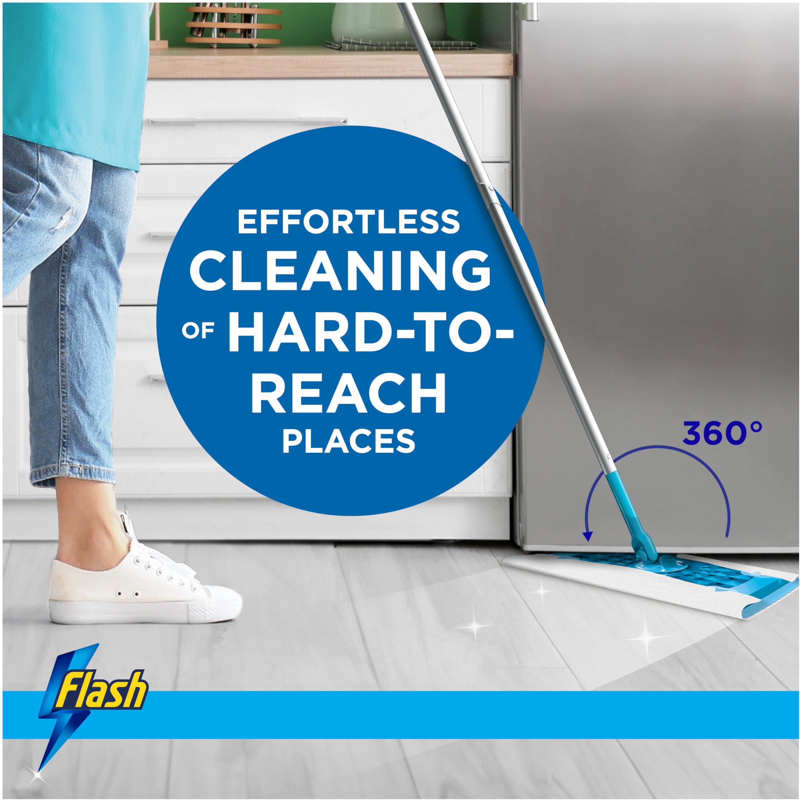 Flash - Speedmop Wet Mop Floor Cleaner Starter Kit with Scrubbing Action 5