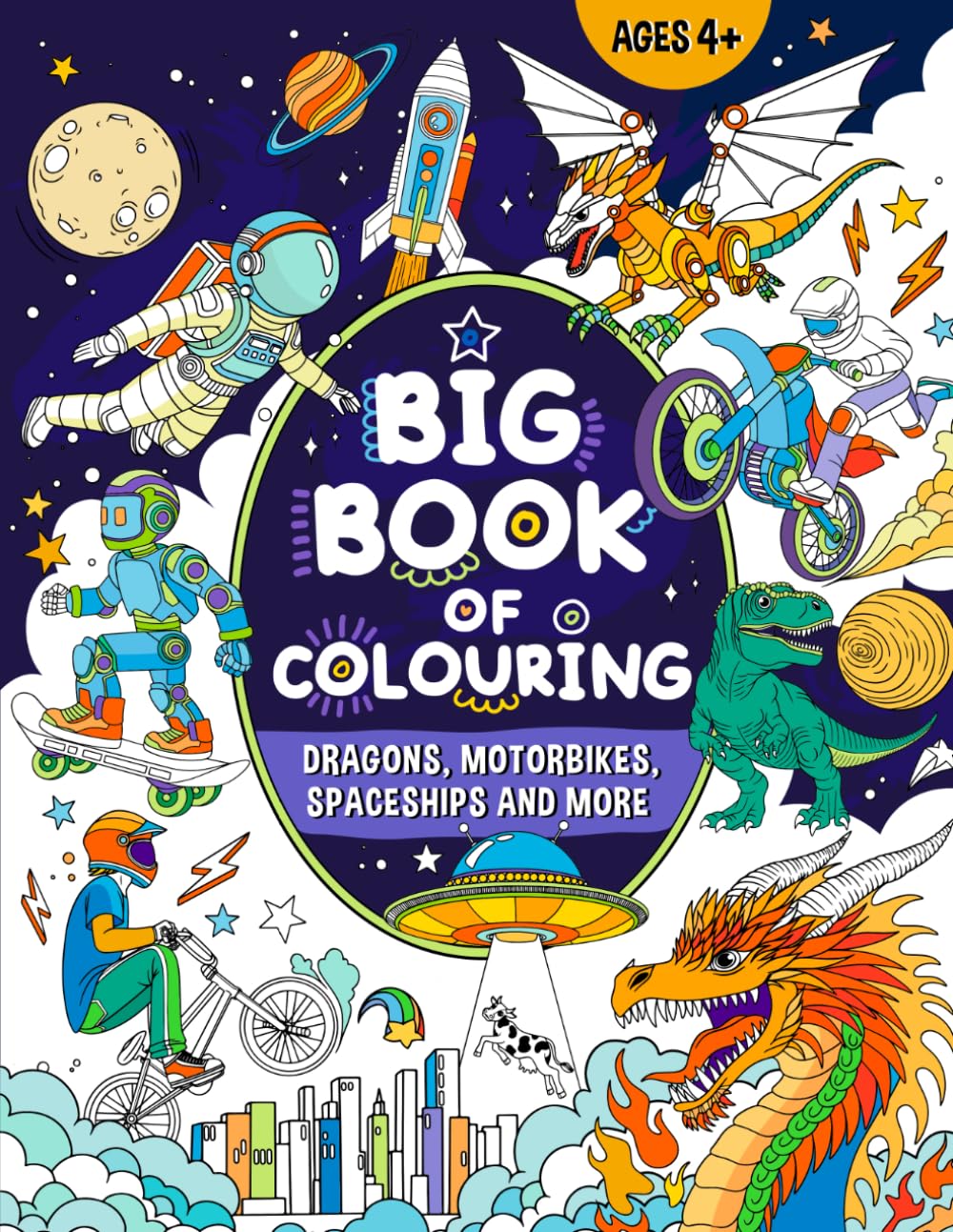 FairyWren Publishing Big Book of Colouring for Boys - Ages 4+ | Paperback | Large Print
