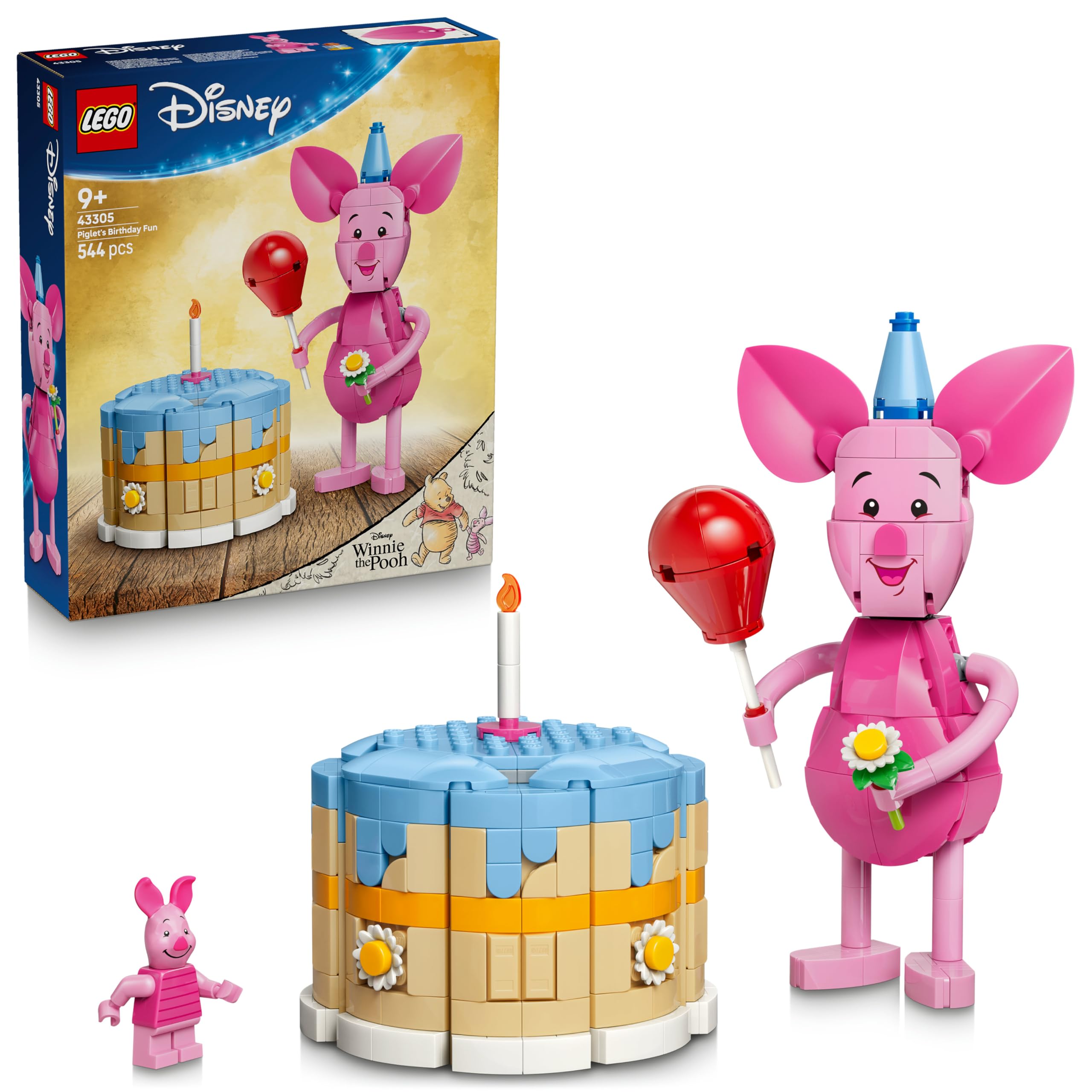 LEGO Disney Piglet's Birthday Fun Building Set 43305 for Ages 9+ | Posable Figure & Cake 1