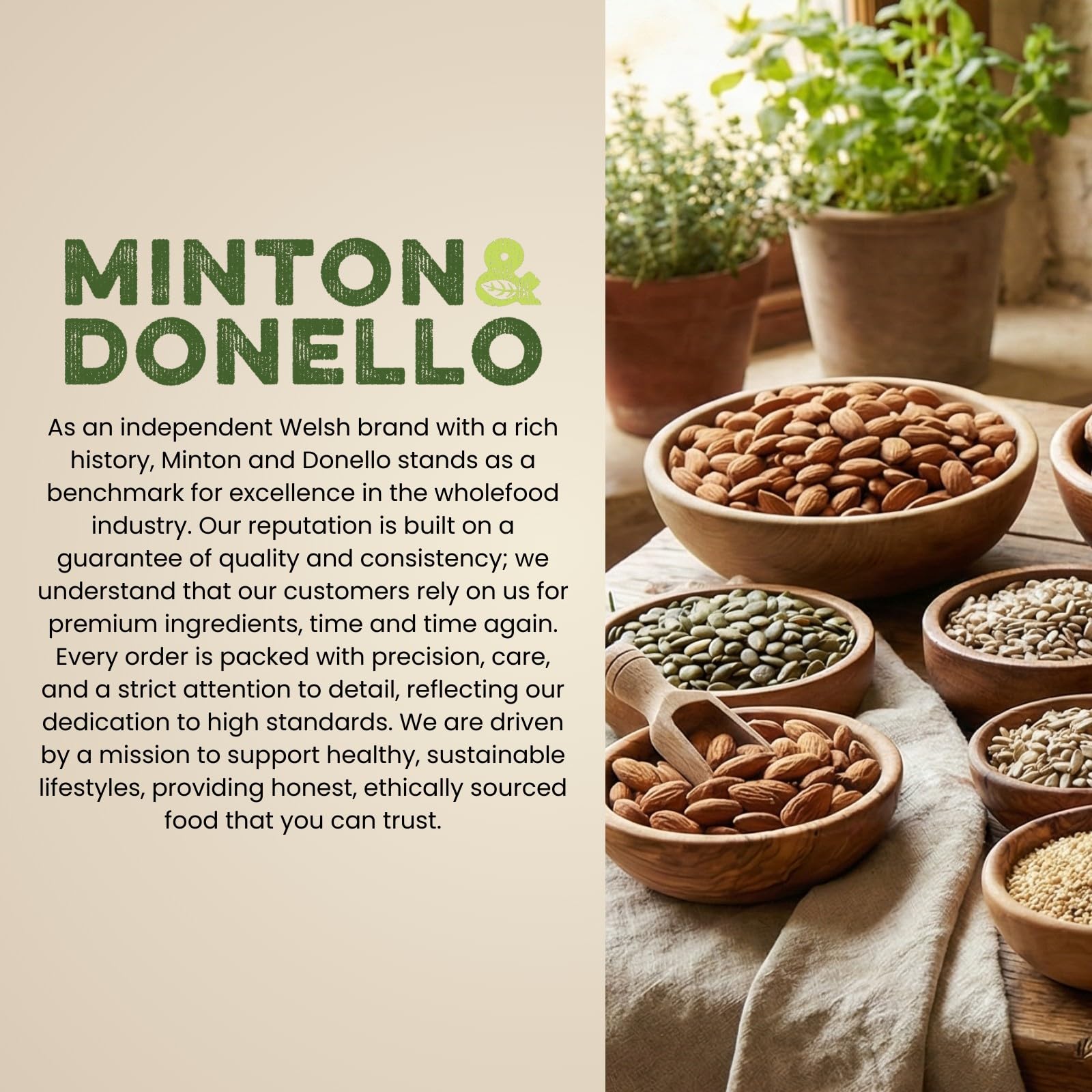 Minton & Donello Organic Pumpkin Seeds - Raw, High-Protein | 1kg Bulk Pack 5