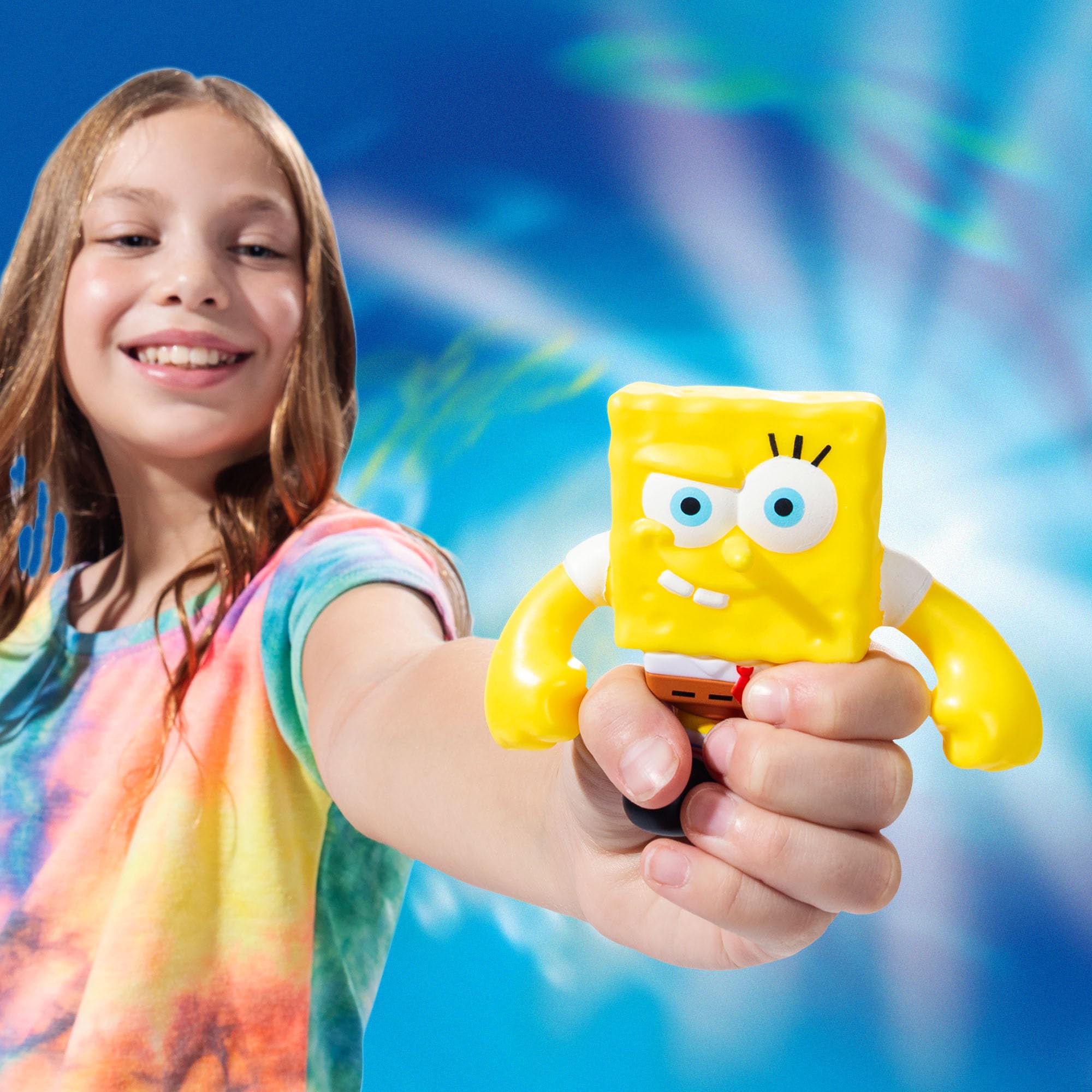 Basic Fun Stretch Armstrong SpongeBob SquarePants Figure - 7.5cm Stretchy Toy | Ages 4+ 5