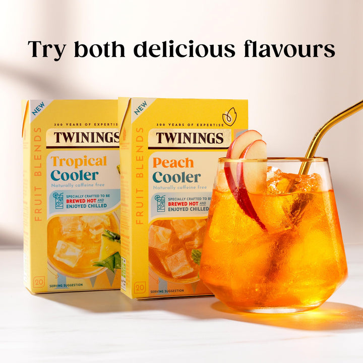 Twinings Peach Cooler Fruit Infusion Tea Bags - 20 Tea Bags, Naturally Caffeine Free, Sugar Free
