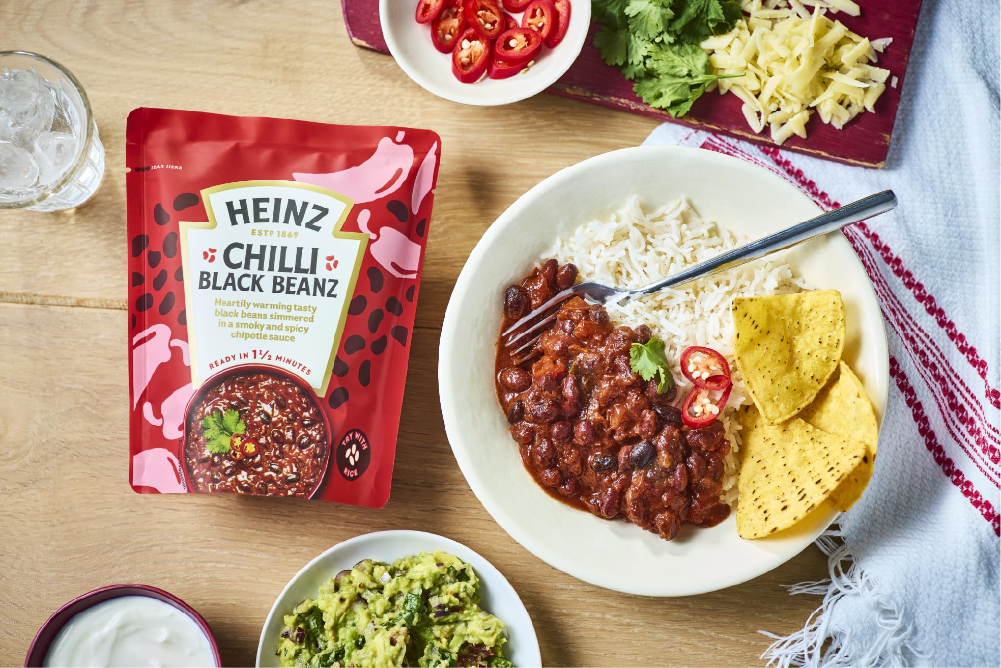HEINZ Chilli Black Beans with Chipotle Chilli - Meal for One | Source of Protein | Ready in 1.5 Mins 2