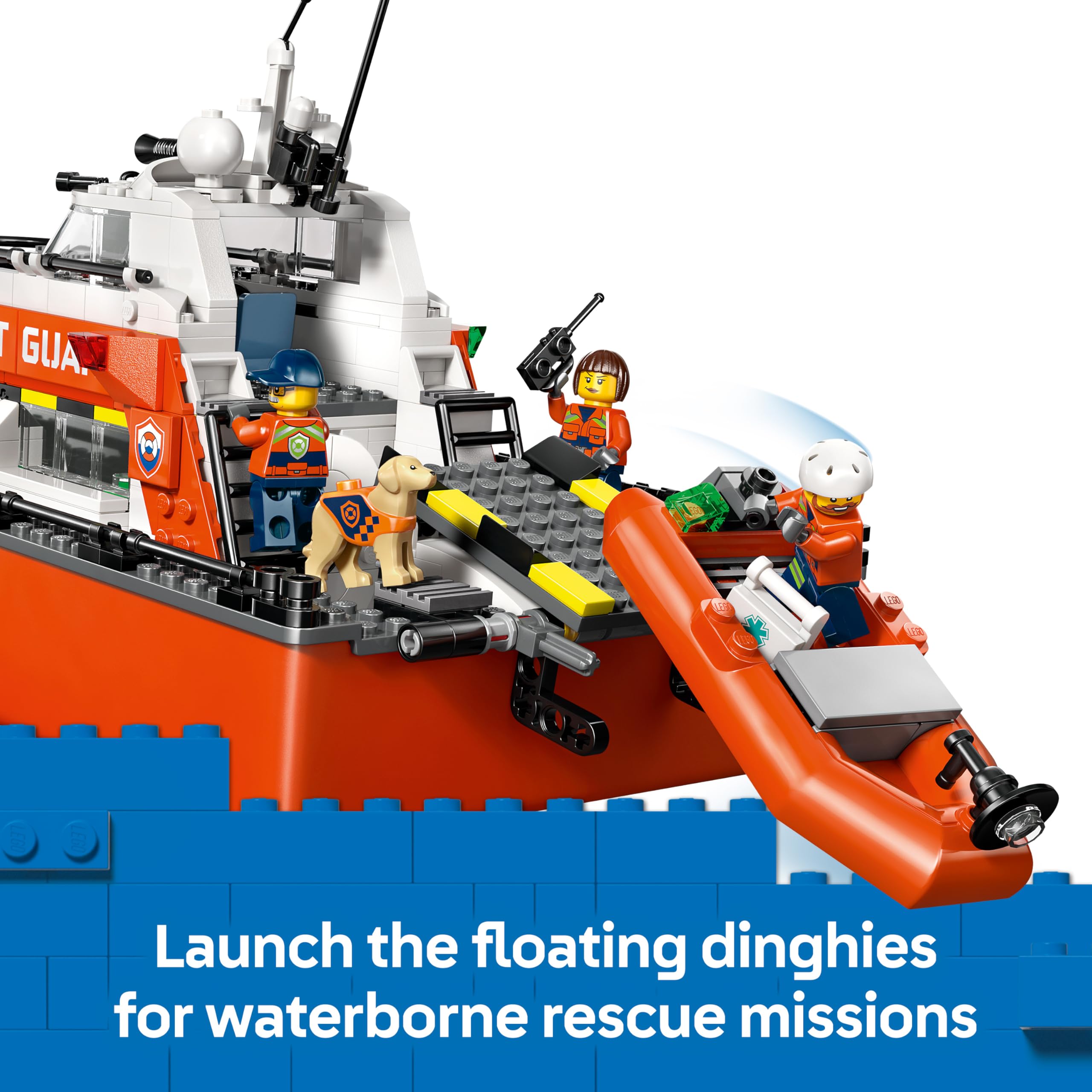 LEGO City Coast Guard Rescue Boat & Helicopter Toy 60504 | Ages 7+ | Includes 5 Minifigures 5