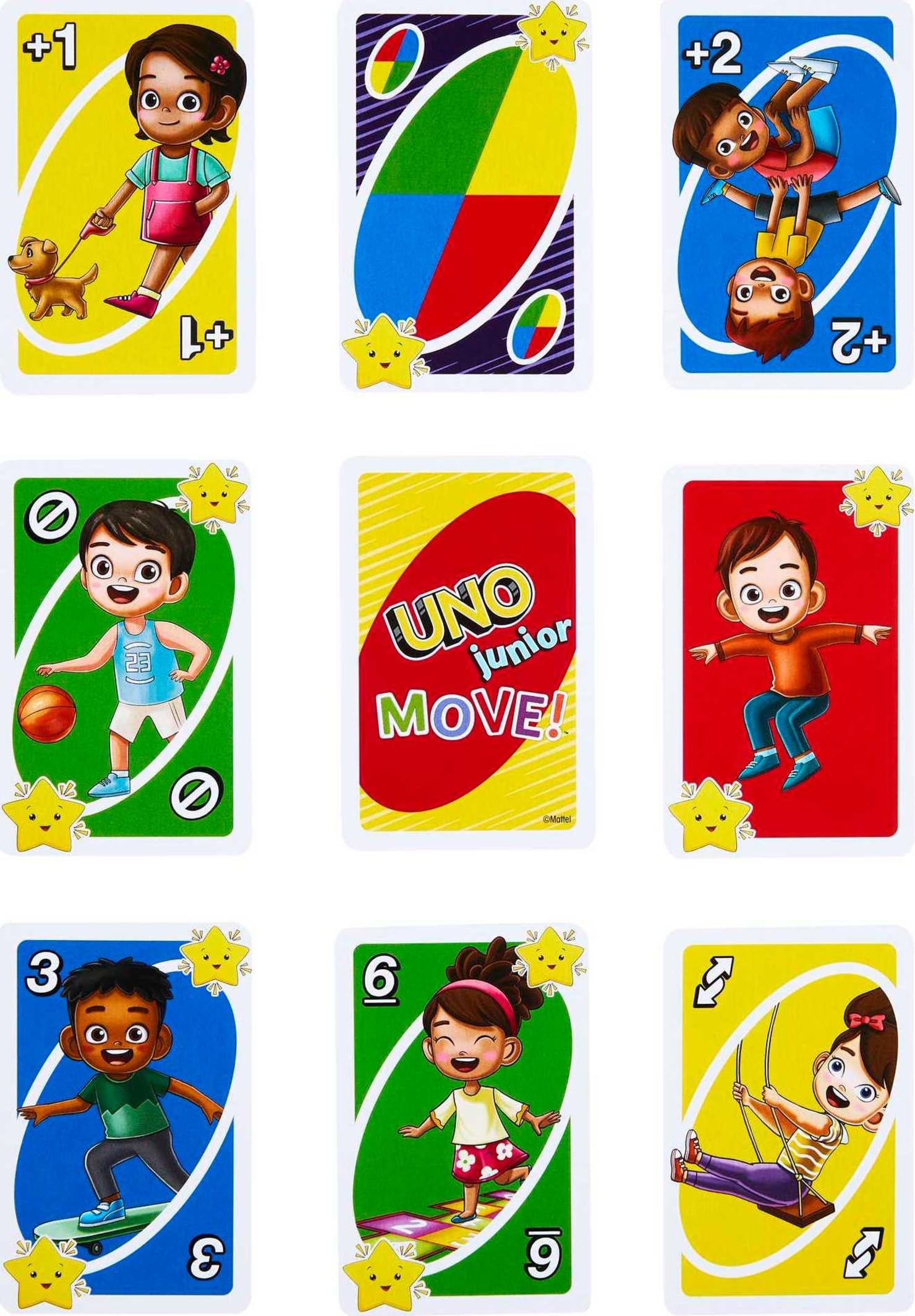 Mattel Games UNO Junior Move Kids Card Game with Action Rules for Family Night, Travel, Camping and Party, HNN03 5