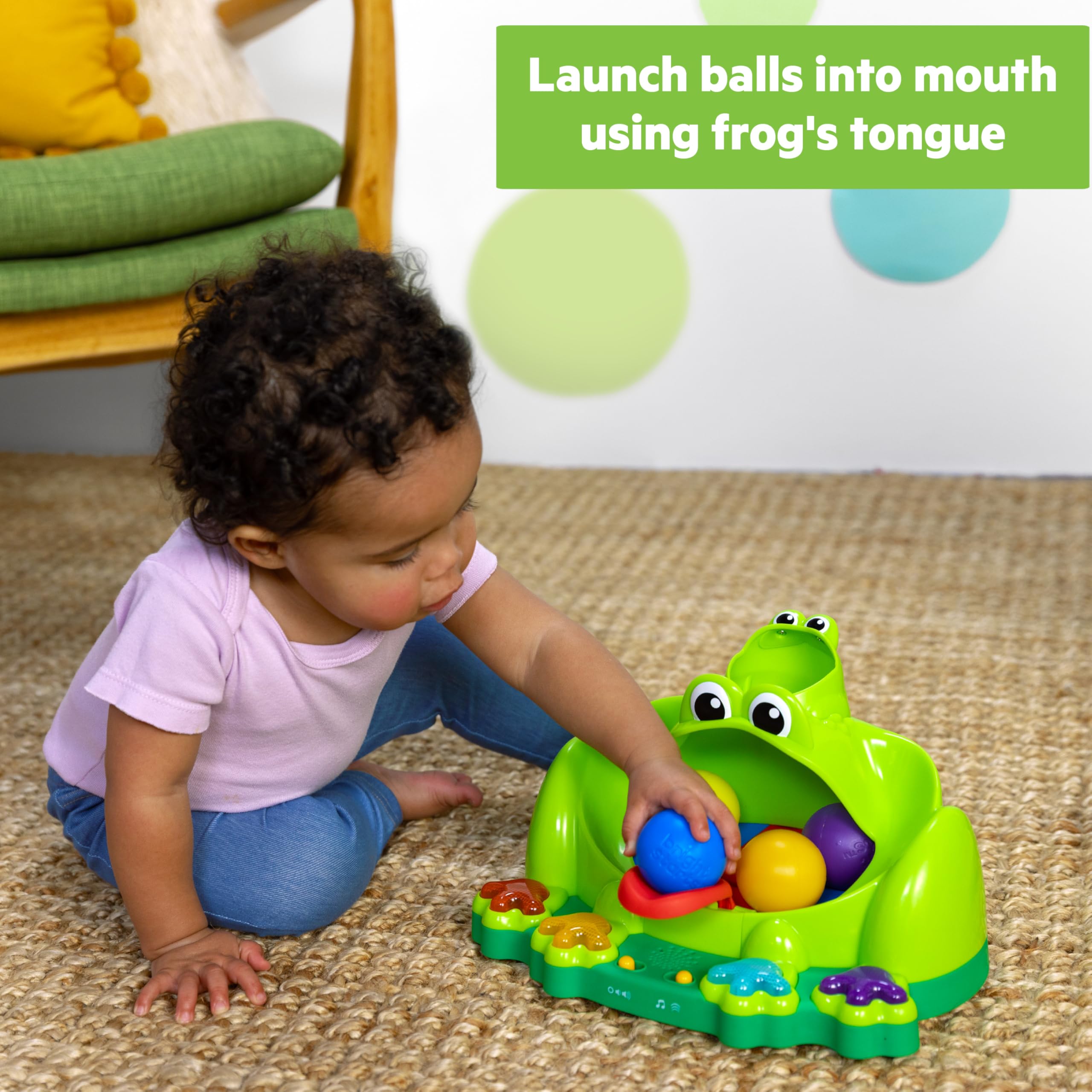 Bright Starts Poppin' Ball Frog Toy - Interactive Ball Play for Babies 6M+ 6