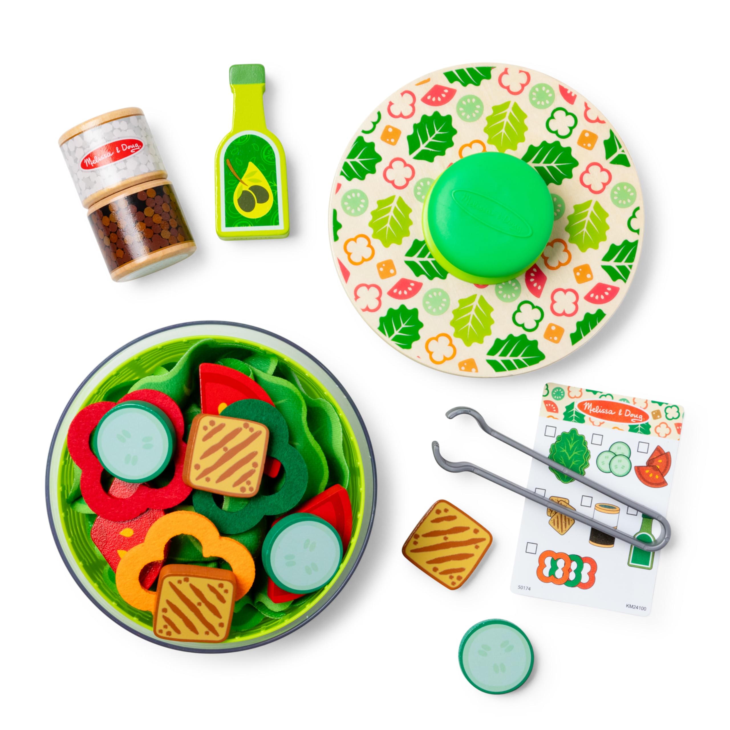 Melissa & Doug Salad Spinner Play Set - 28 Pieces | Pretend Play Food | Ages 3-6 4