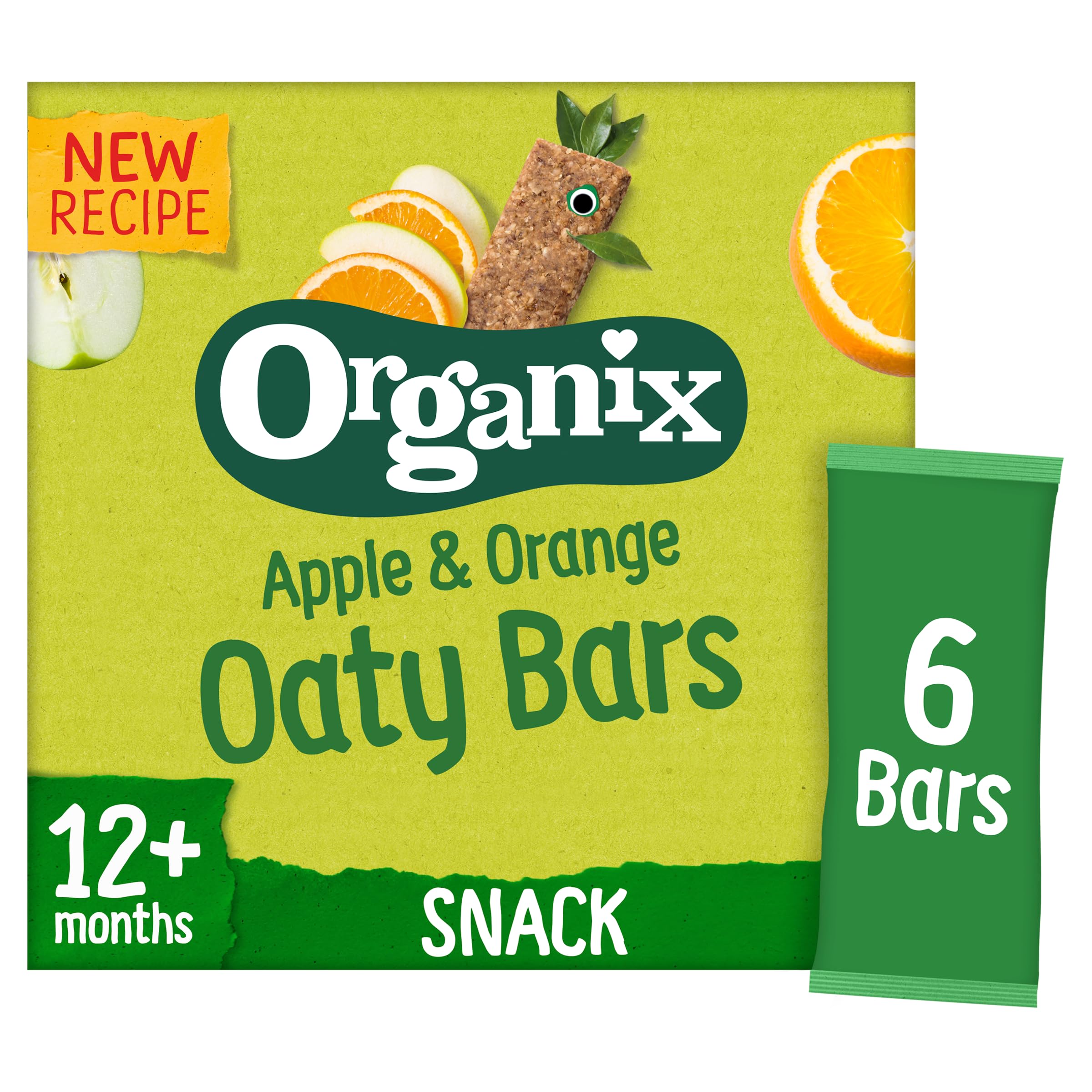 Organix Apple & Orange Soft Oaty Bars - Wholegrain Oats | 138g