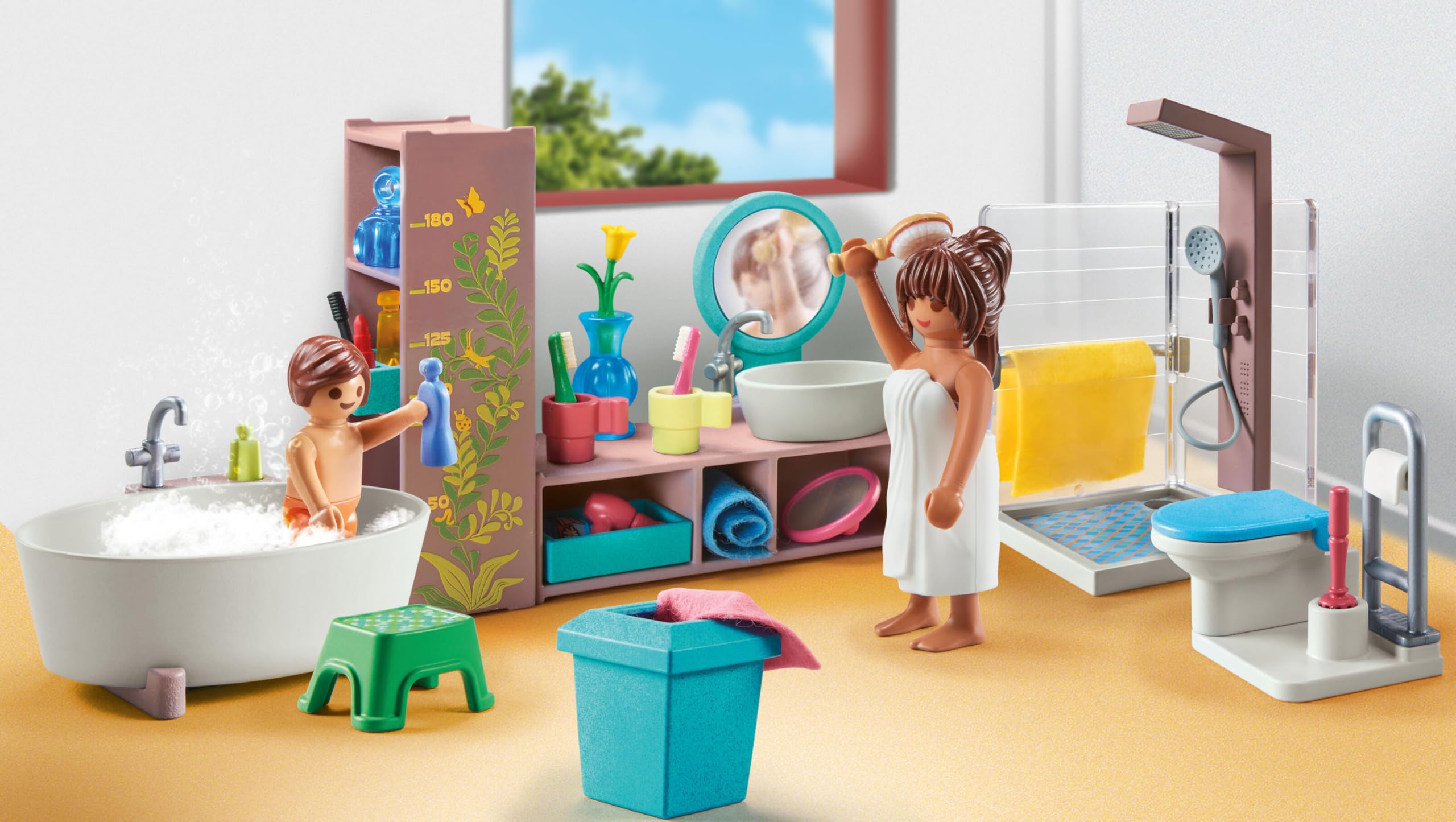 Playmobil myLife Bathroom Playset - 55 Pieces, Ages 4+ | Includes 2 Figures 3