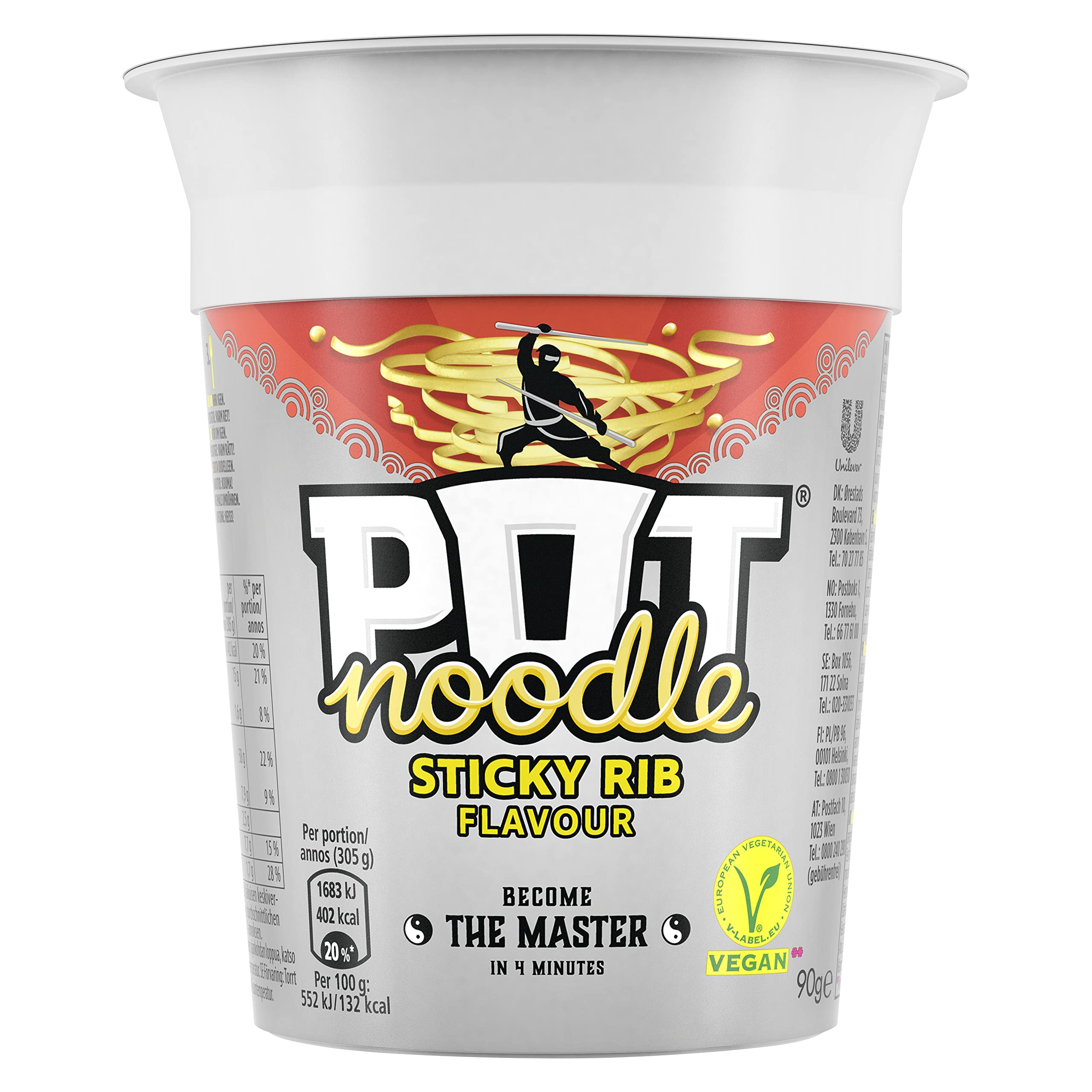 Pot Noodle Sticky Rib Instant Noodles - Vegetarian | 90g Pot (Pack of 12) 2