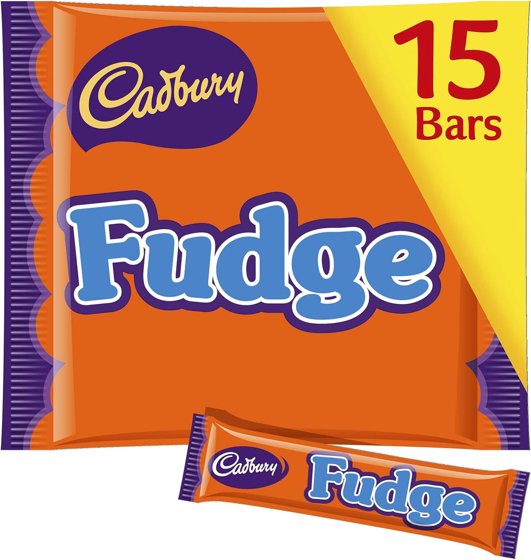Cadbury Fudge Treatsize Chocolate 15 Bar Multipack - 202g Individually Wrapped Dairy Milk & Creamy Fudge Bars