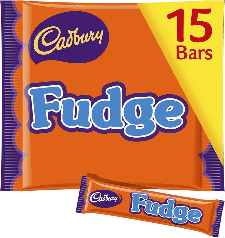 Cadbury Fudge Treatsize Chocolate 15 Bar Multipack - 202g Individually Wrapped Dairy Milk & Creamy Fudge Bars