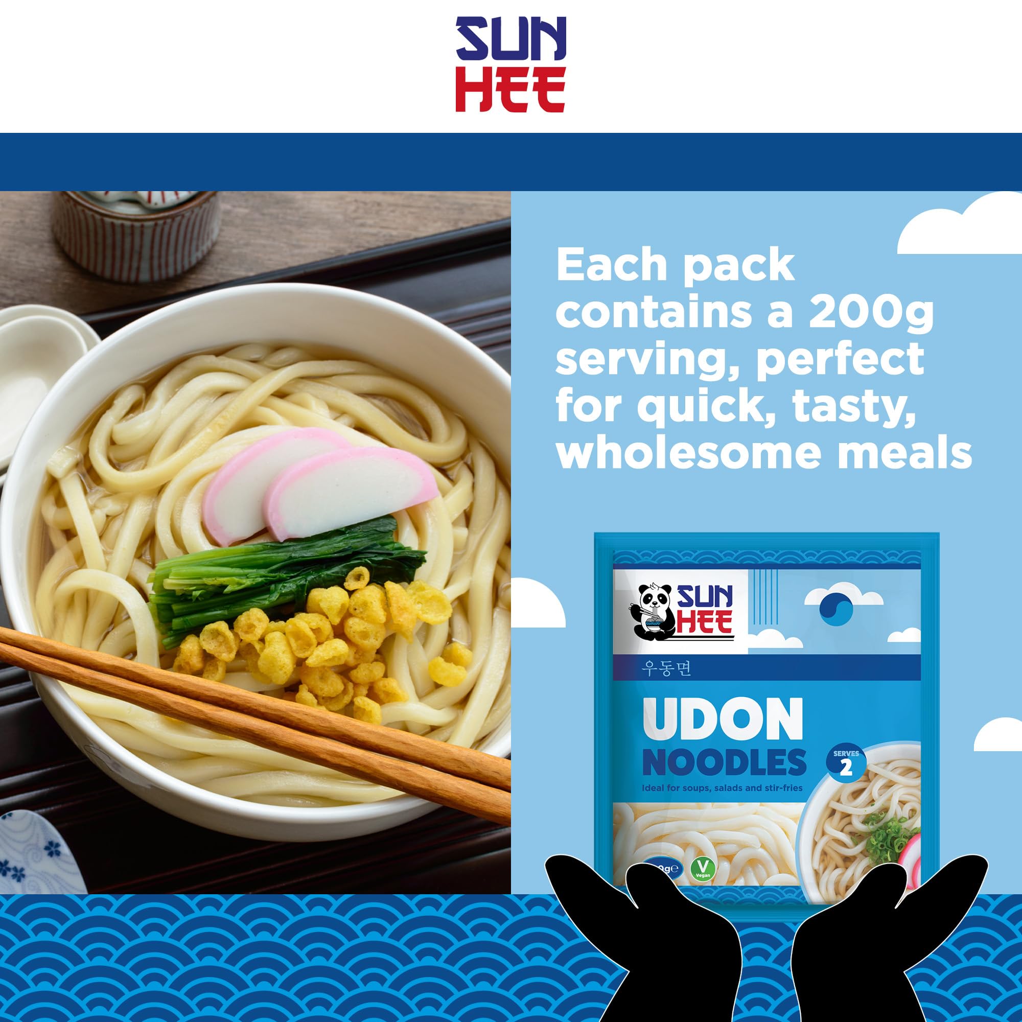 Sun Hee Udon Noodles - Thick & Chewy, Ready-to-Eat | 200g Pack of 1 3