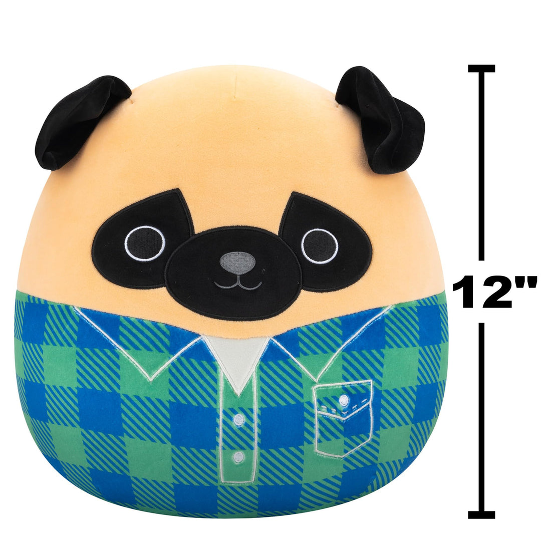 Squishmallows Prince the Brown Pug - 12 Inch Super Soft Plush Collectible