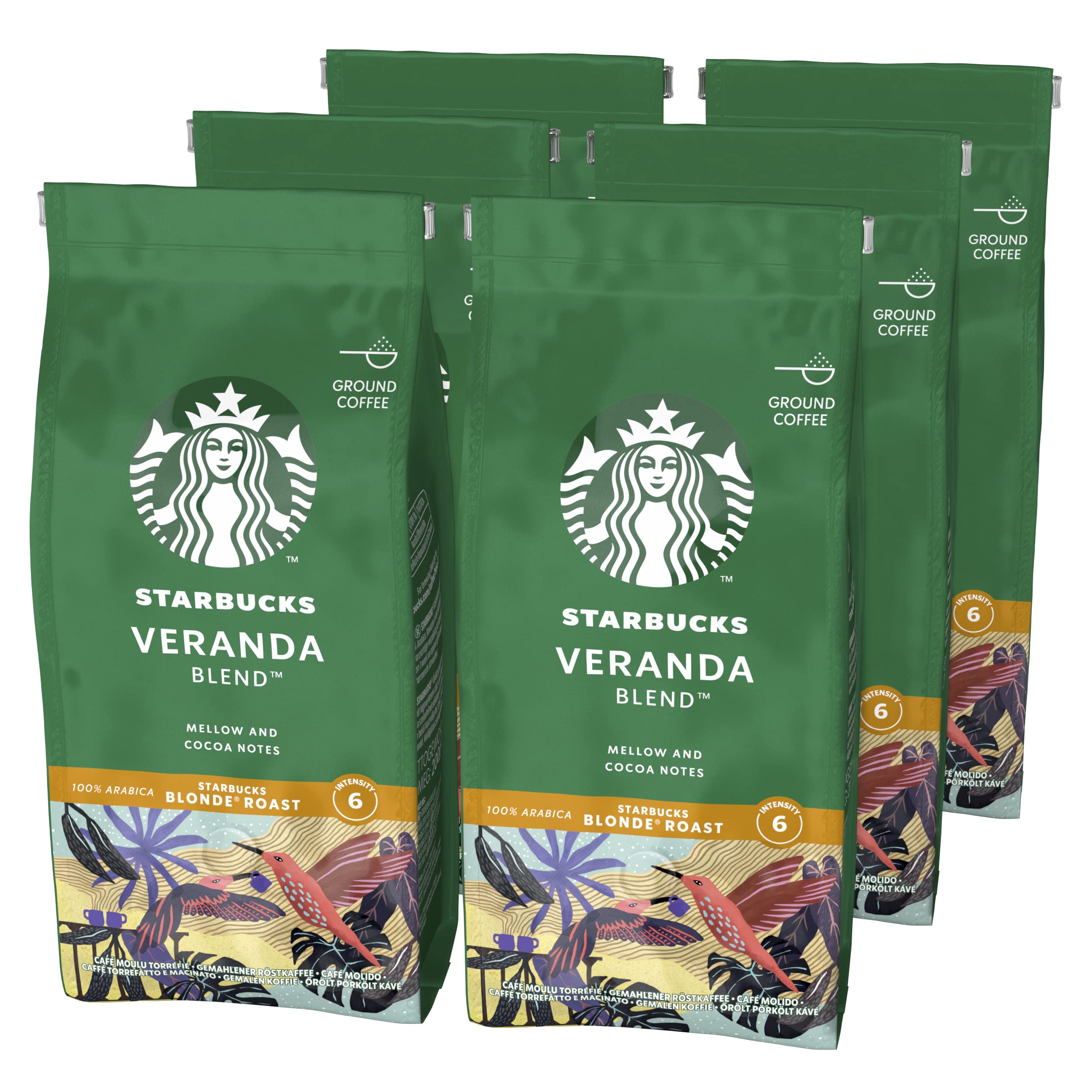 STARBUCKS Veranda Blend Blonde Roast Ground Coffee, 200g (Pack of 6)