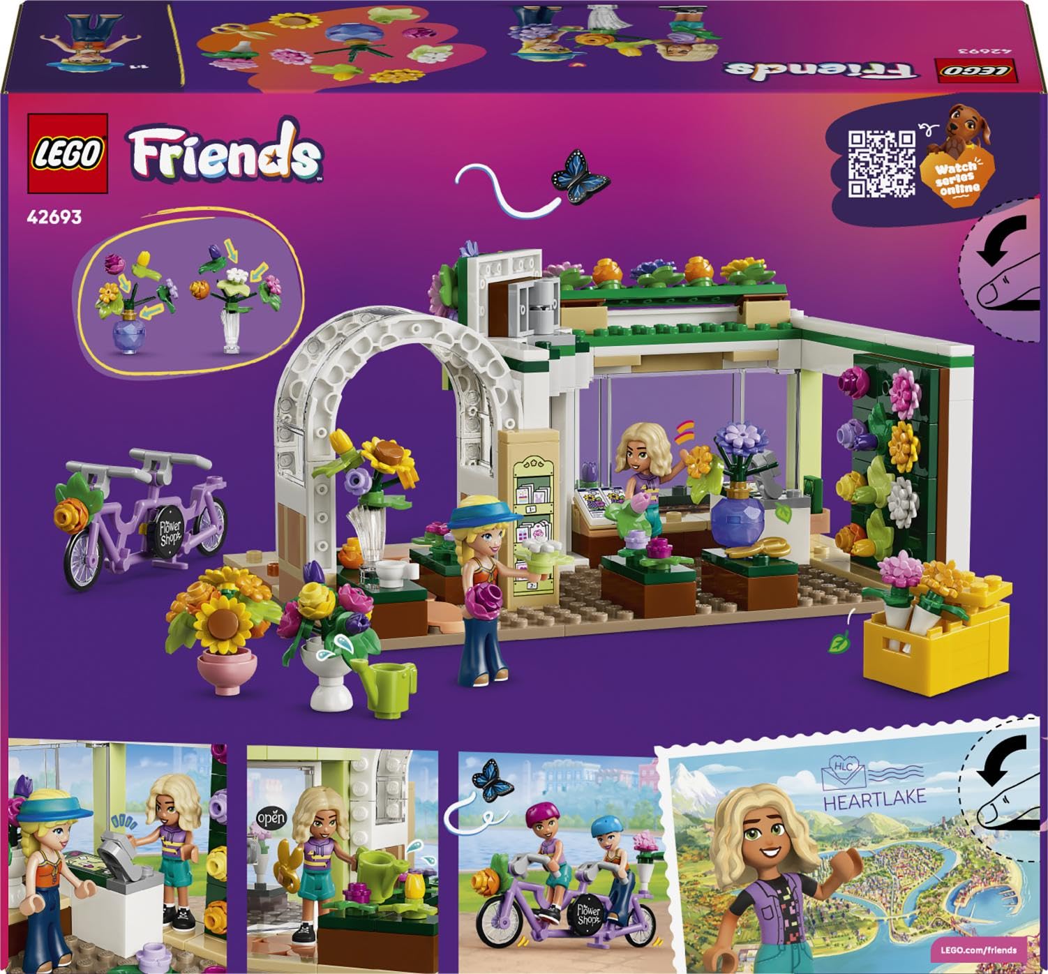 LEGO Friends Creative Flower Shop Toy Set 42693 for Ages 7+ | Includes 2 Mini Dolls 7