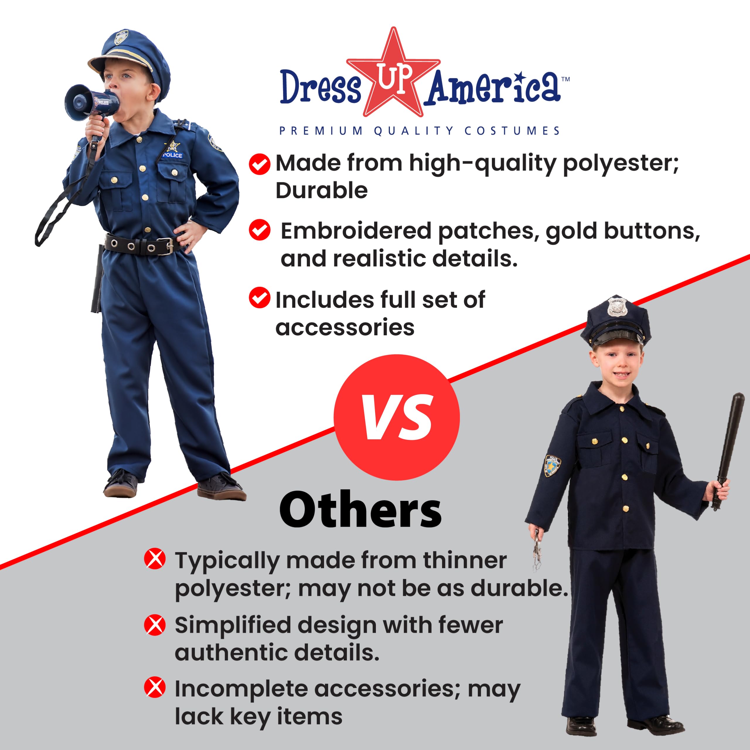 Dress Up America Police Costume for Boys - Includes Shirt and Pants 7