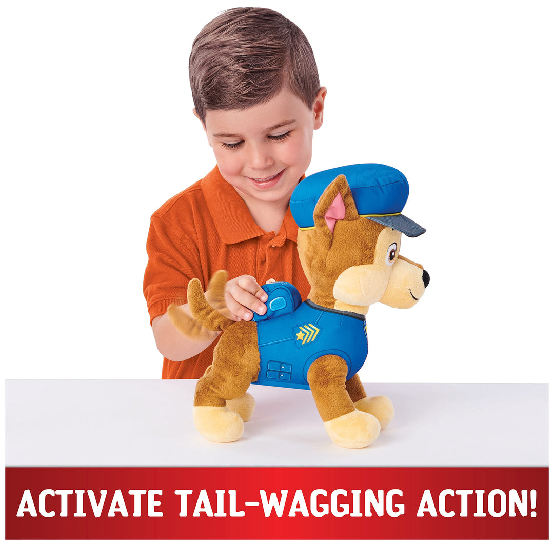 PAW Patrol Talking Chase Interactive Plush Toy - 30.5 cm with Sounds, Phrases & Wagging Tail