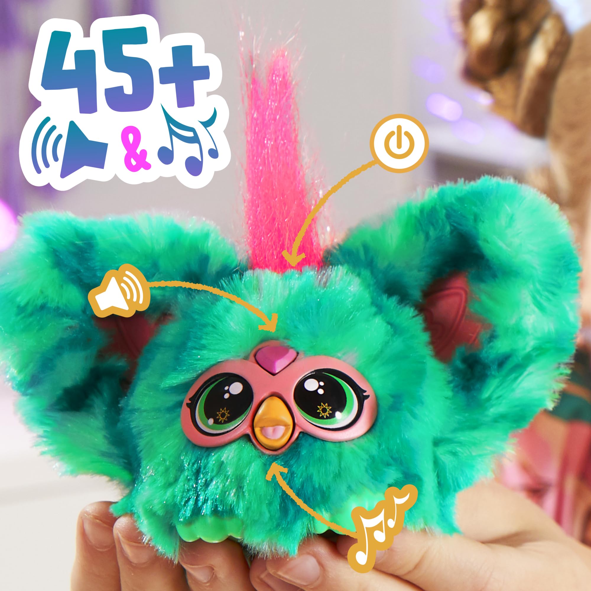 Furby Furblets Mello-Nee Mini Electronic Plush Toy with Keychain Clip 10