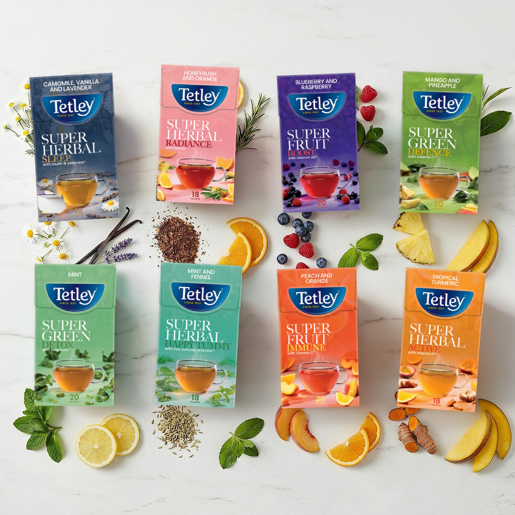 Tetley Immune Super Green Tea Tropical Flavoured with Vitamin C | 20 Teabags 6