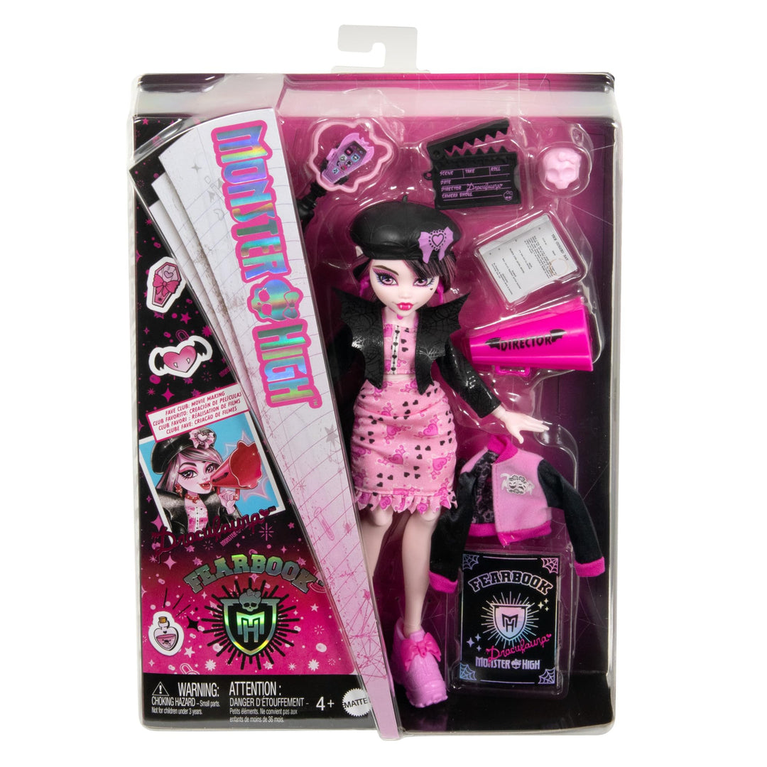 Monster High Draculaura Fearbook Doll - Movie Club Playset with Varsity Jacket & Accessories