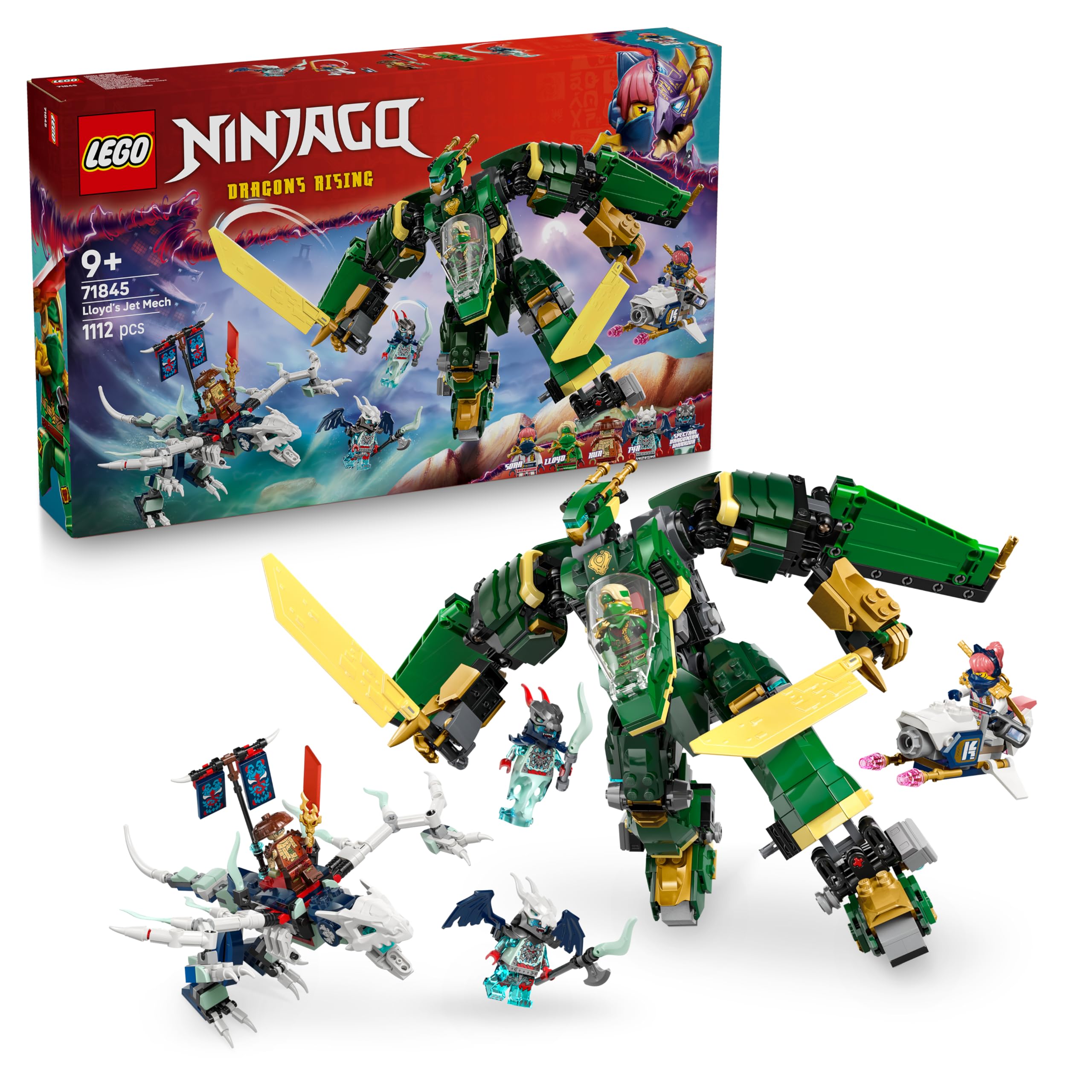 LEGO NINJAGO Lloyd’s Jet Mech 71845 - Transforming Mech/Jet, Dragon, Bike | Ages 9+ 1
