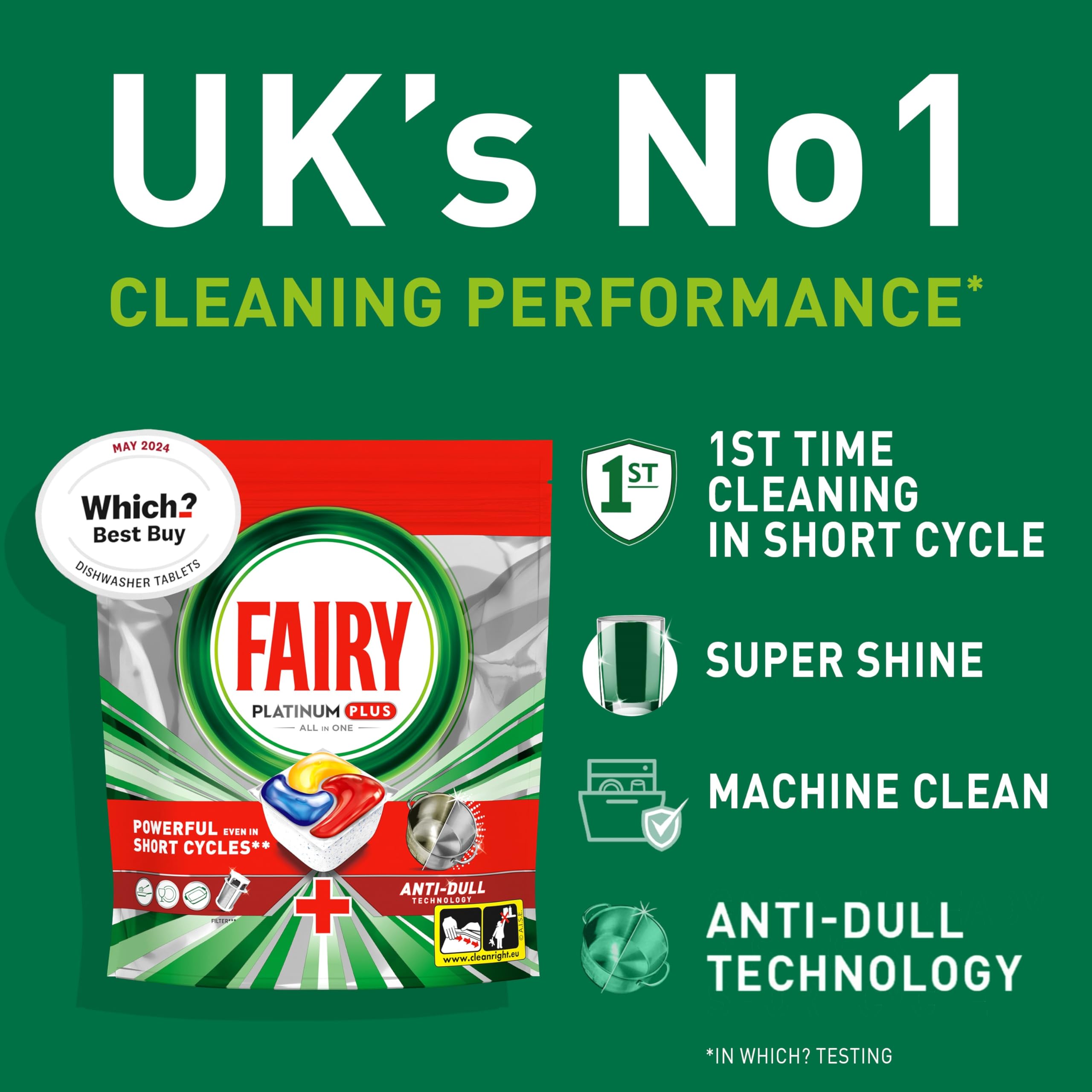 Fairy Platinum Plus All In One Dishwasher Tablets, Lemon, 88 Tablets 5