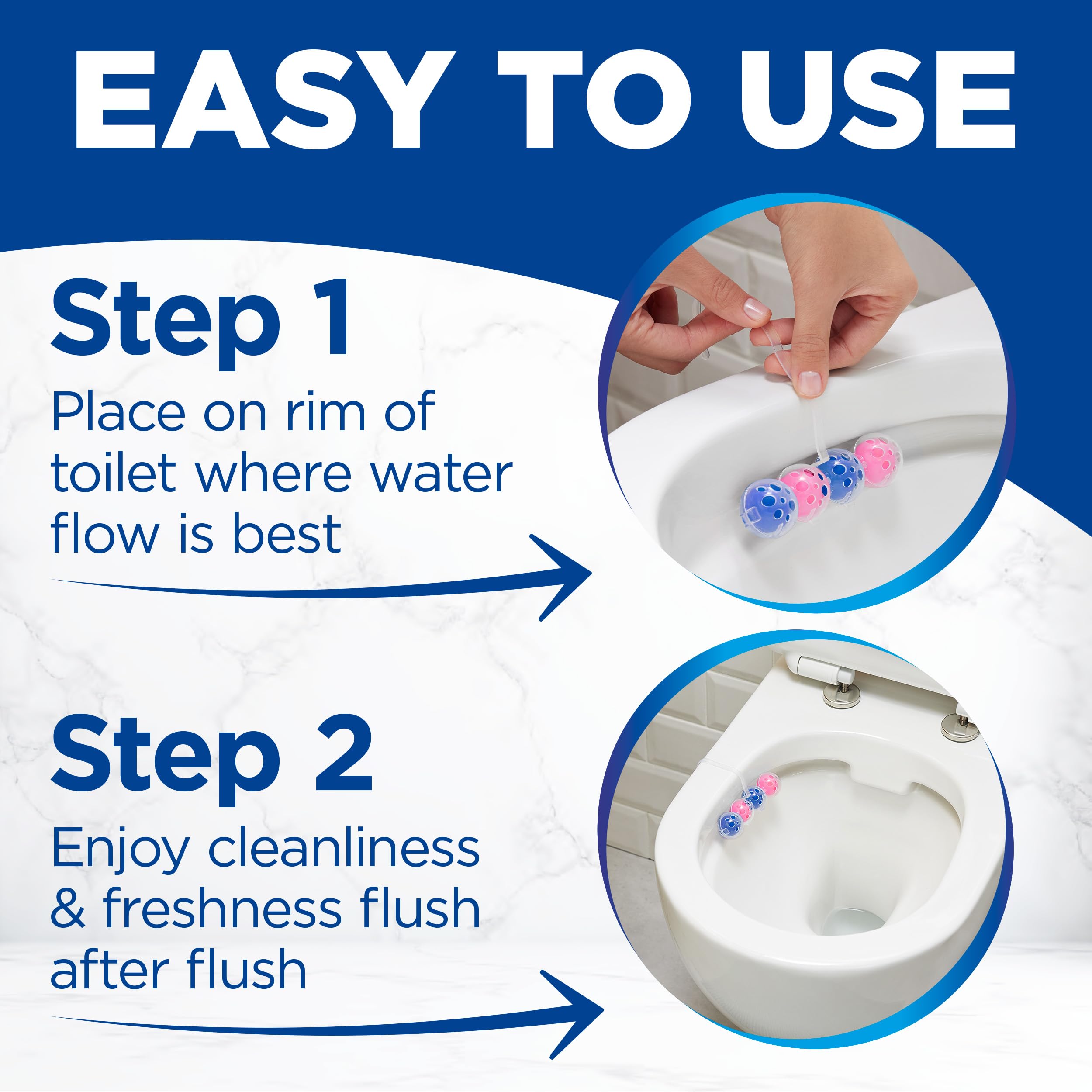 Bloo Power Active Toilet Rim Block - Fresh Flowers Scent with Anti-Limescale, 3 Pack 6