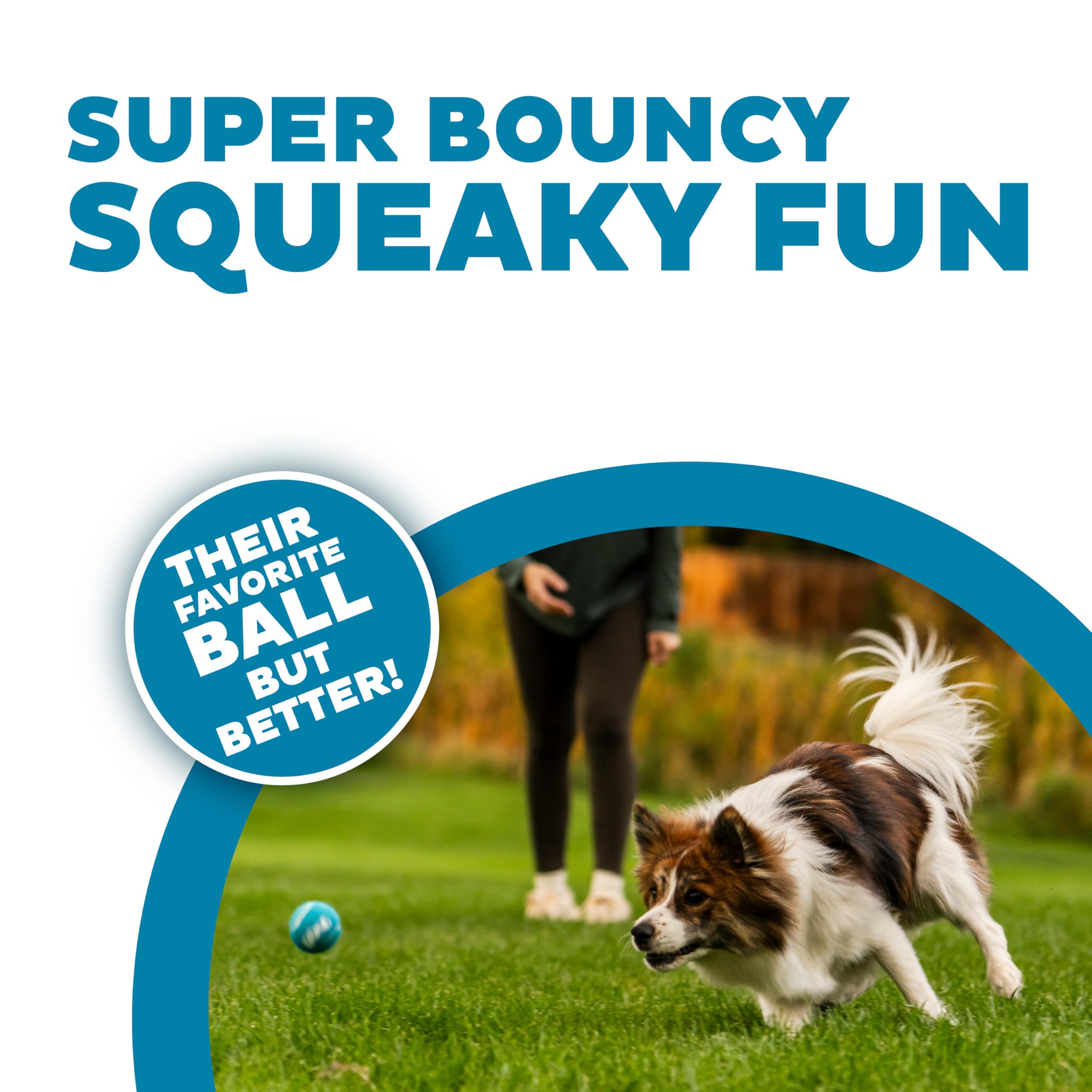 Outward Hound Squeaker Ballz Fetch Dog Toy - Small Size, 4 Pack | Natural Rubber
