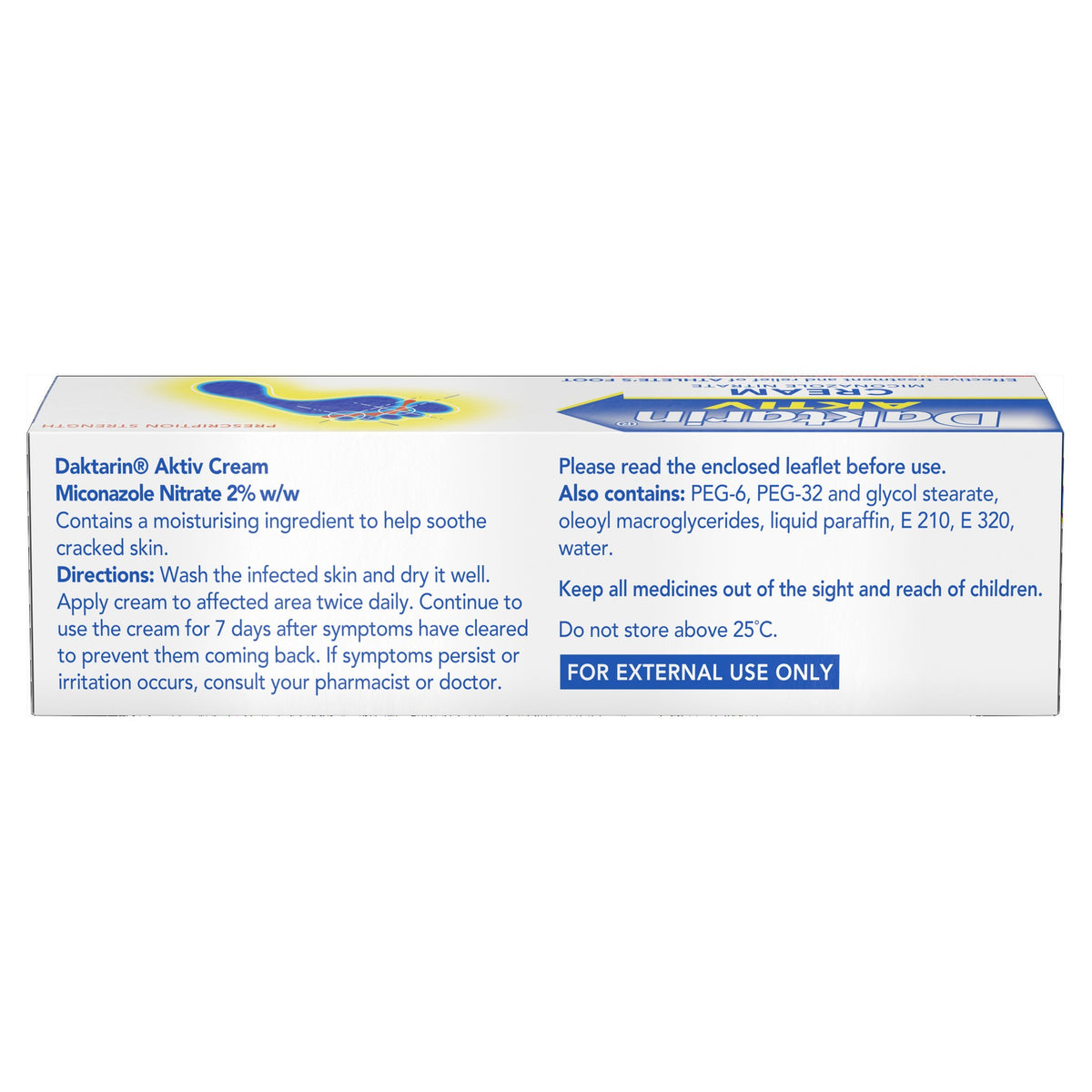 Daktarin Aktiv Cream - Athlete’s Foot Treatment, 2 x 30 g