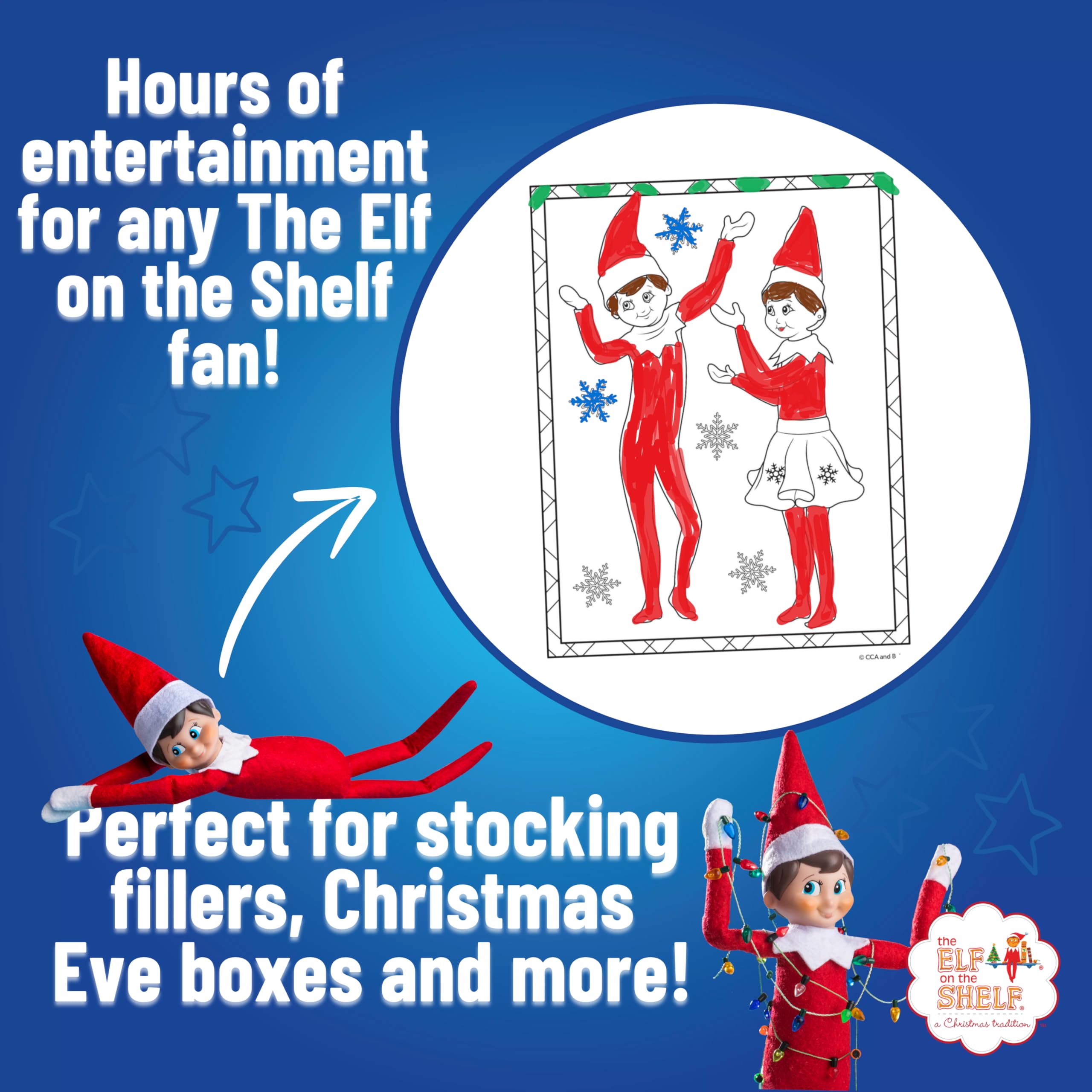 Elf on the Shelf Christmas Activity Pack - Coloring, Sticker & Activity Books with 100+ Reusable Stickers 3