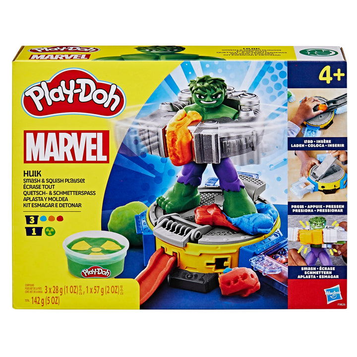 Play-Doh Marvel Hulk Smash & Squish Playset - Action Figure with Power Suit for Kids 4+