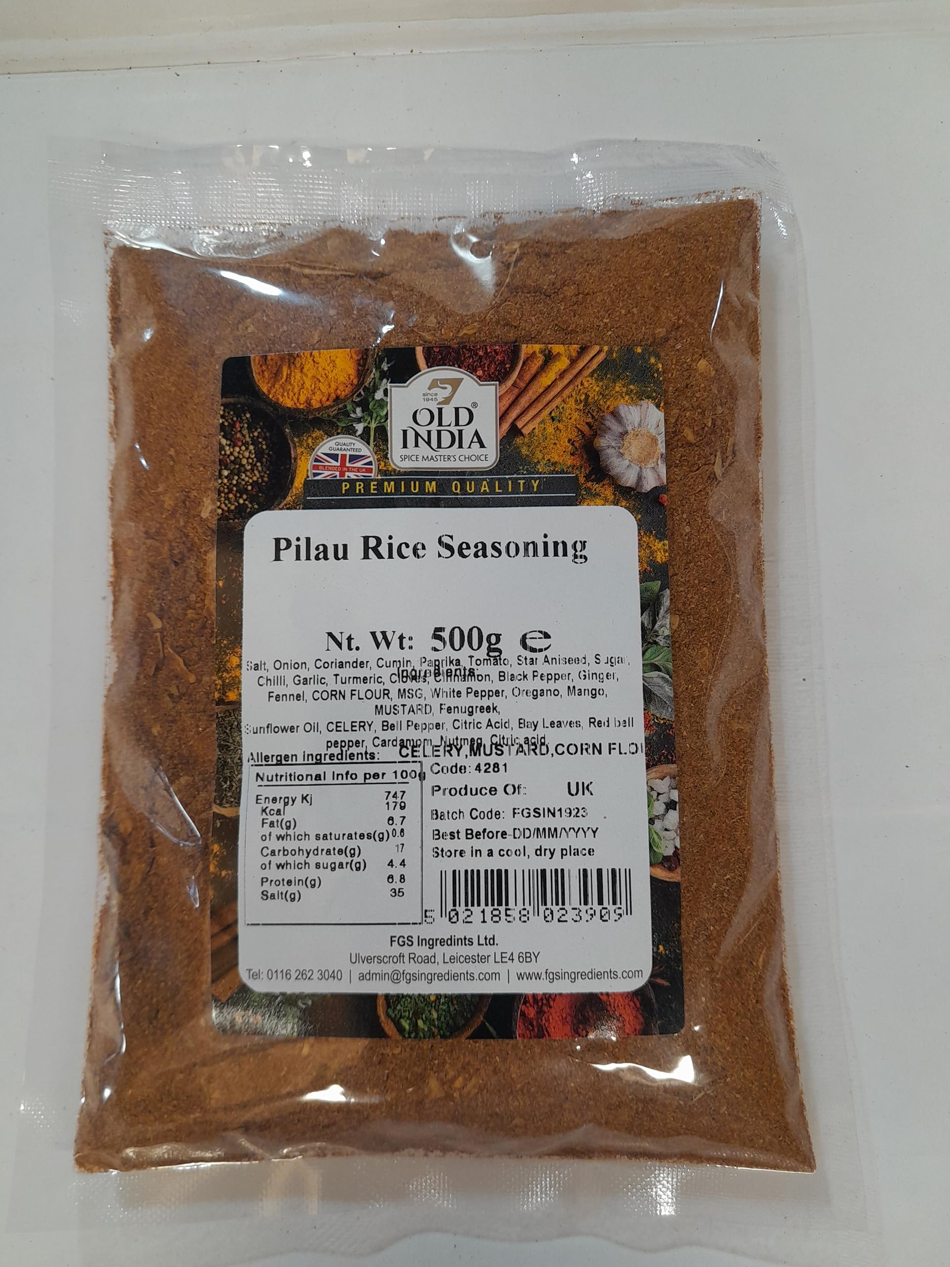 Old India Pilau Rice Seasoning 500g - Natural Indian Spice Mix