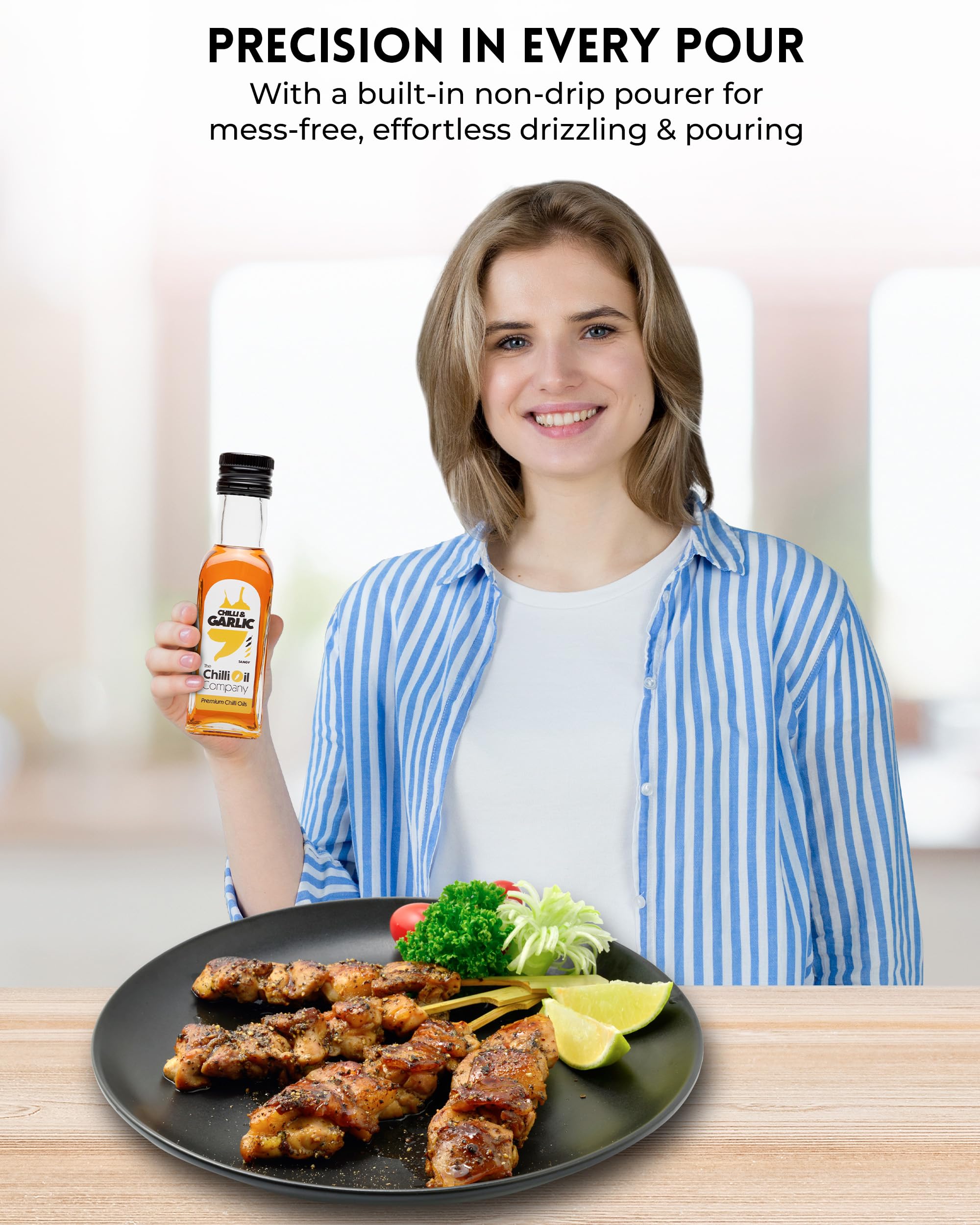 The Chilli Oil Company - Chilli with Garlic 125ml - Medium Hot Sauce with Spanish Extra Virgin Olive Oil 4