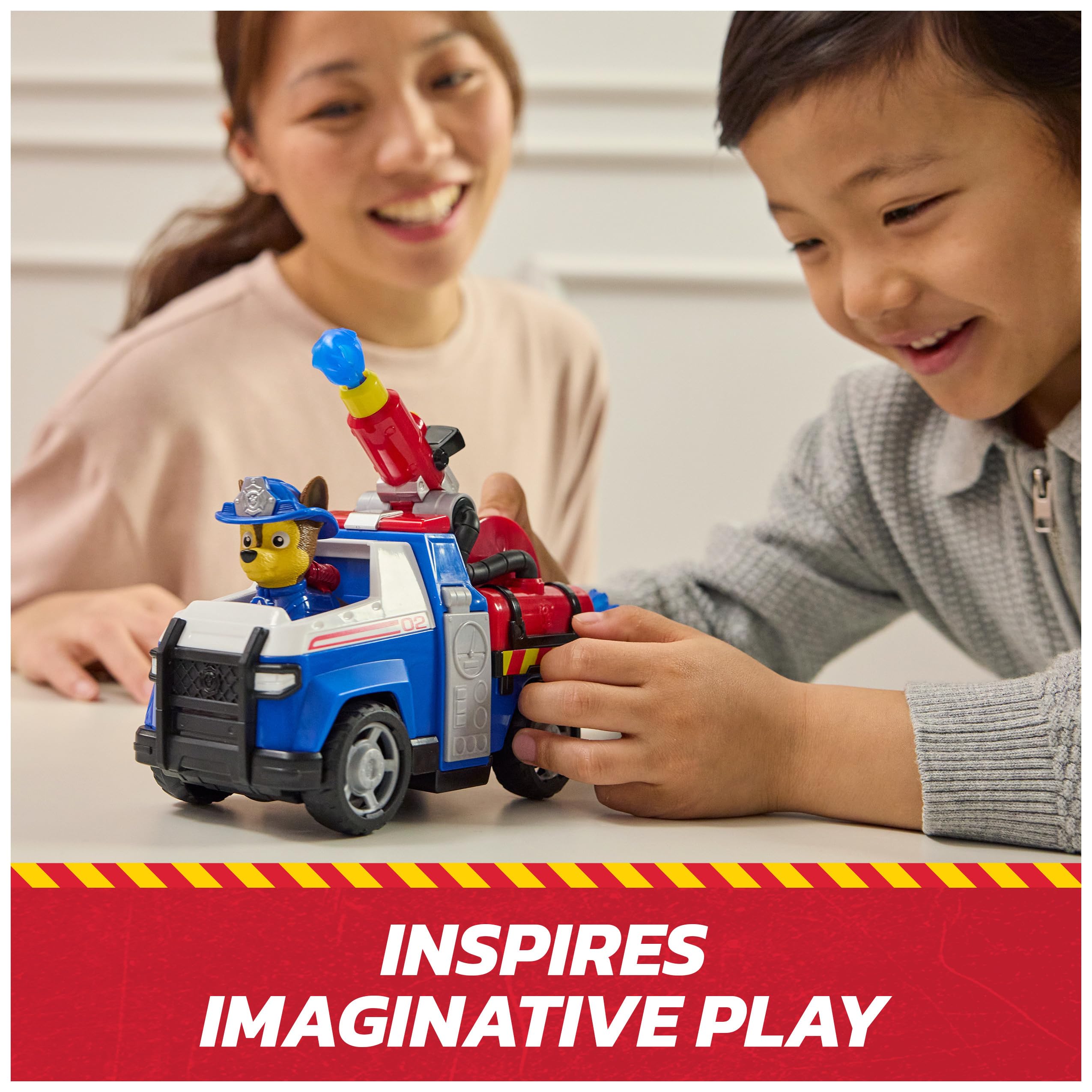 Paw Patrol Chase Rescue Fire Cruiser Truck with Figure, Launcher, and 2 Projectiles | Ages 3+ 9
