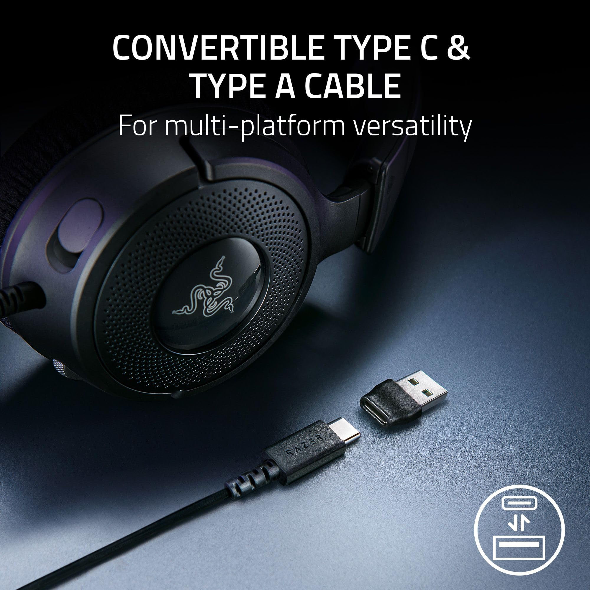 Razer Kraken V4 X Wired PC Gaming Headset - 7.1 Surround Sound | HyperClear Mic | Chroma RGB 6