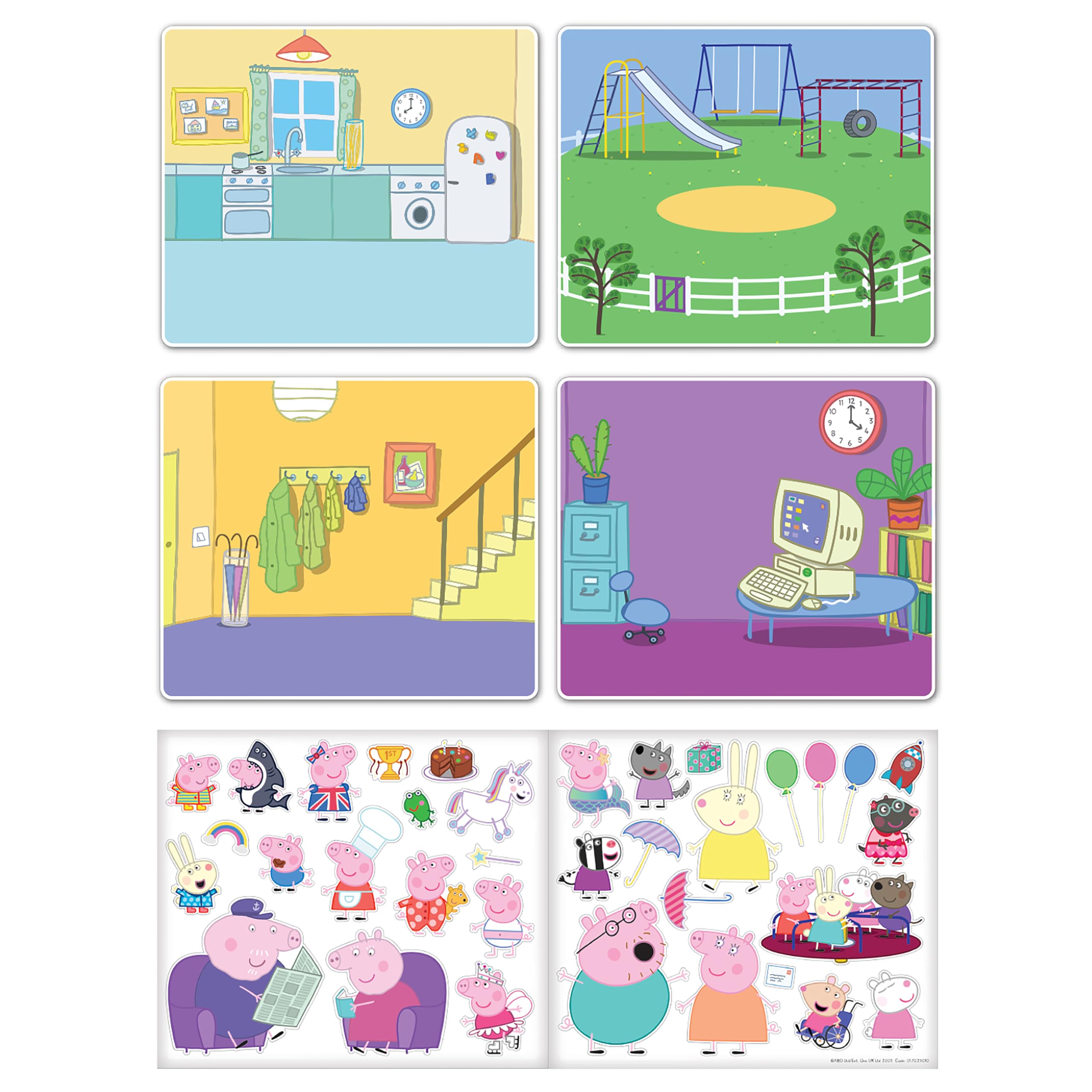 Paper Projects Peppa Pig Activity Set - 6 Scenes & Reusable Stickers | Model 01.70.29.010