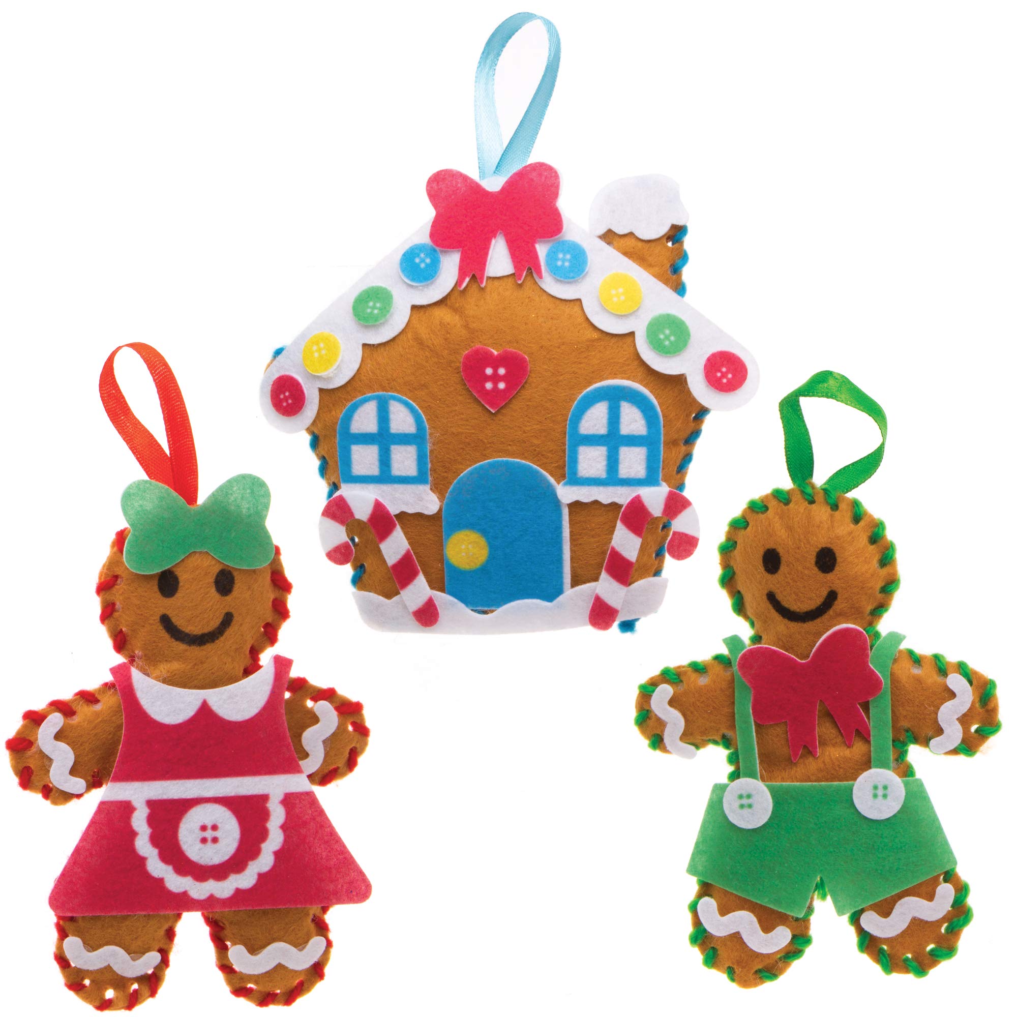 Baker Ross Gingerbread Decoration Sewing Kits - Christmas Craft for Kids Ages 3+ 10