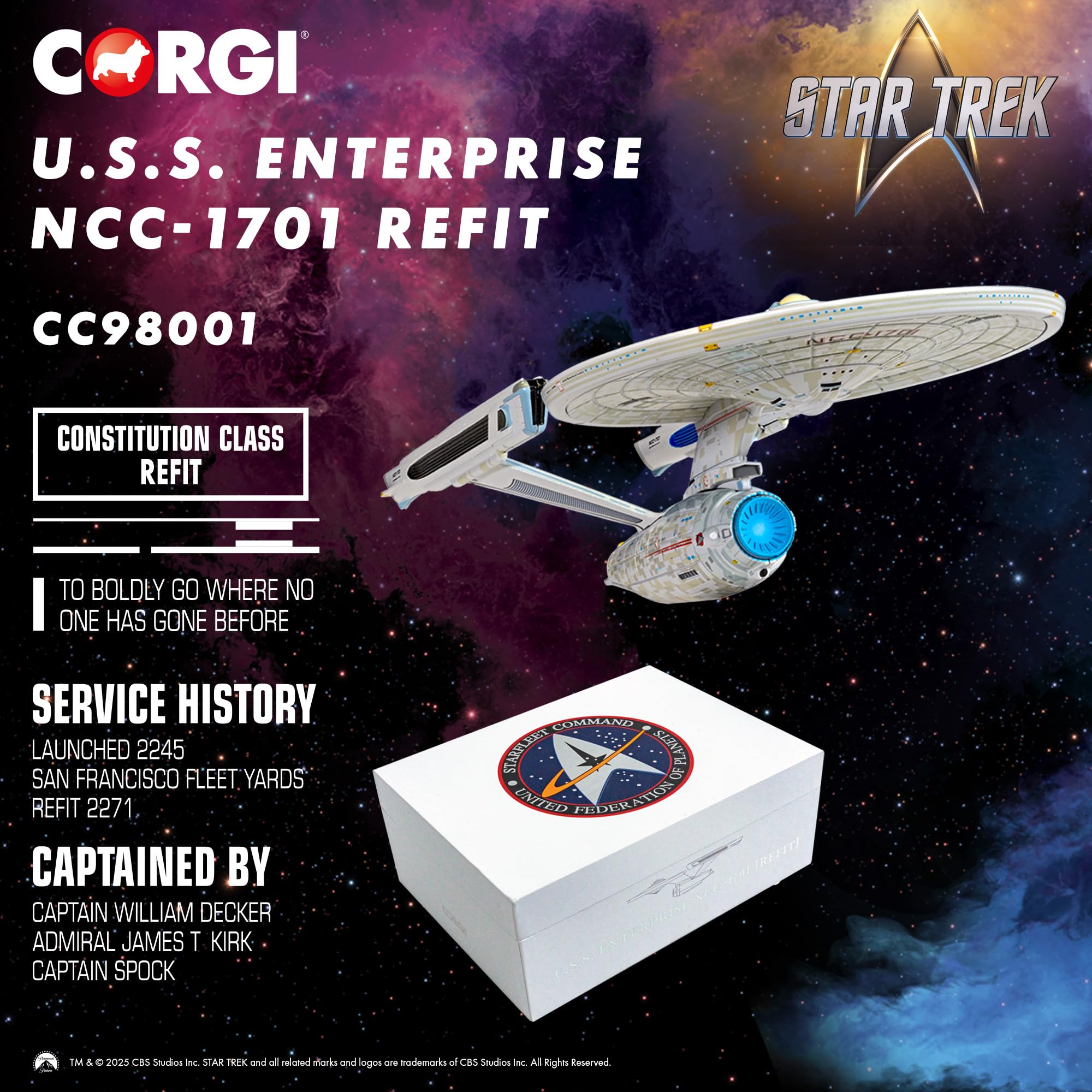 Corgi CC98001 Star Trek USS Enterprise NCC-1701 Refit Model - Constitution II-Class Diecast Display (Star Trek II: The Wrath of Khan) 10