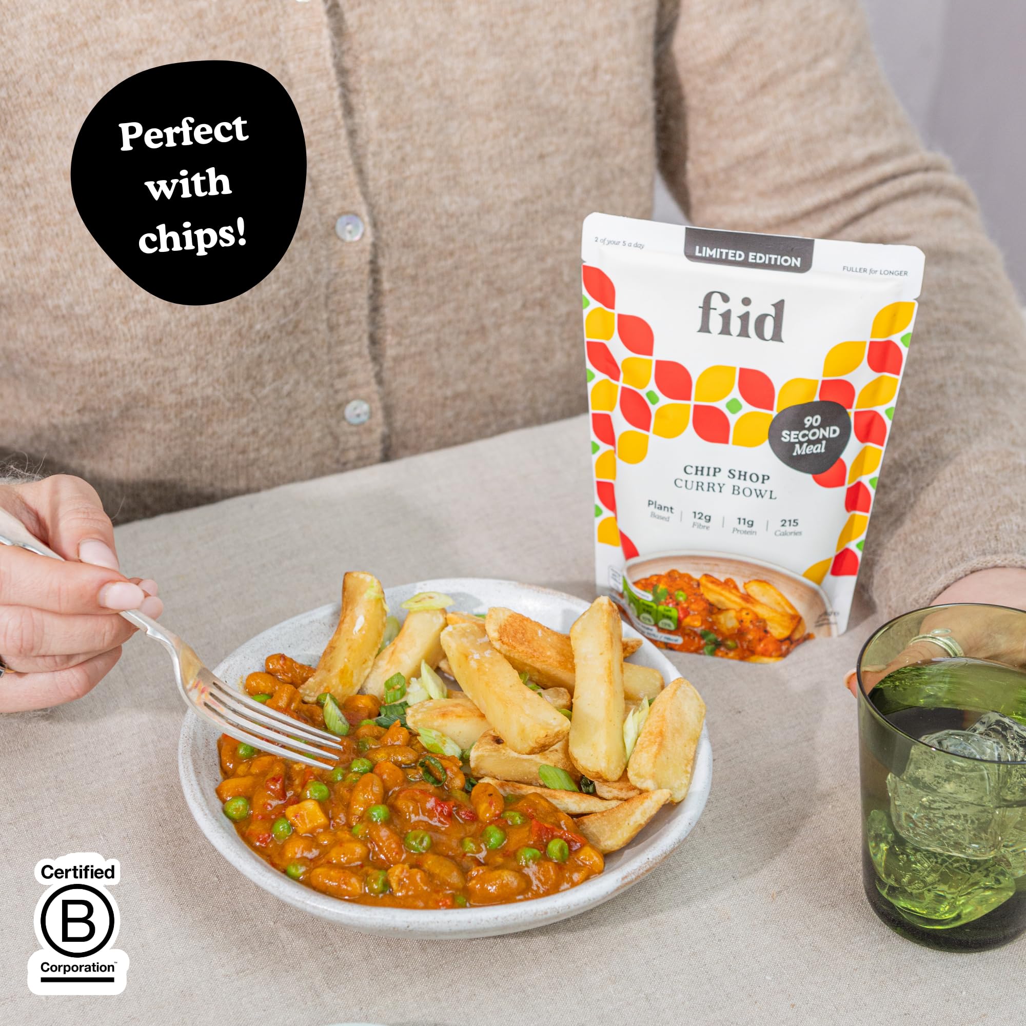 Fiid 100% Natural Vegan Microwave Ready Meals 3-Flavour Multipack 8