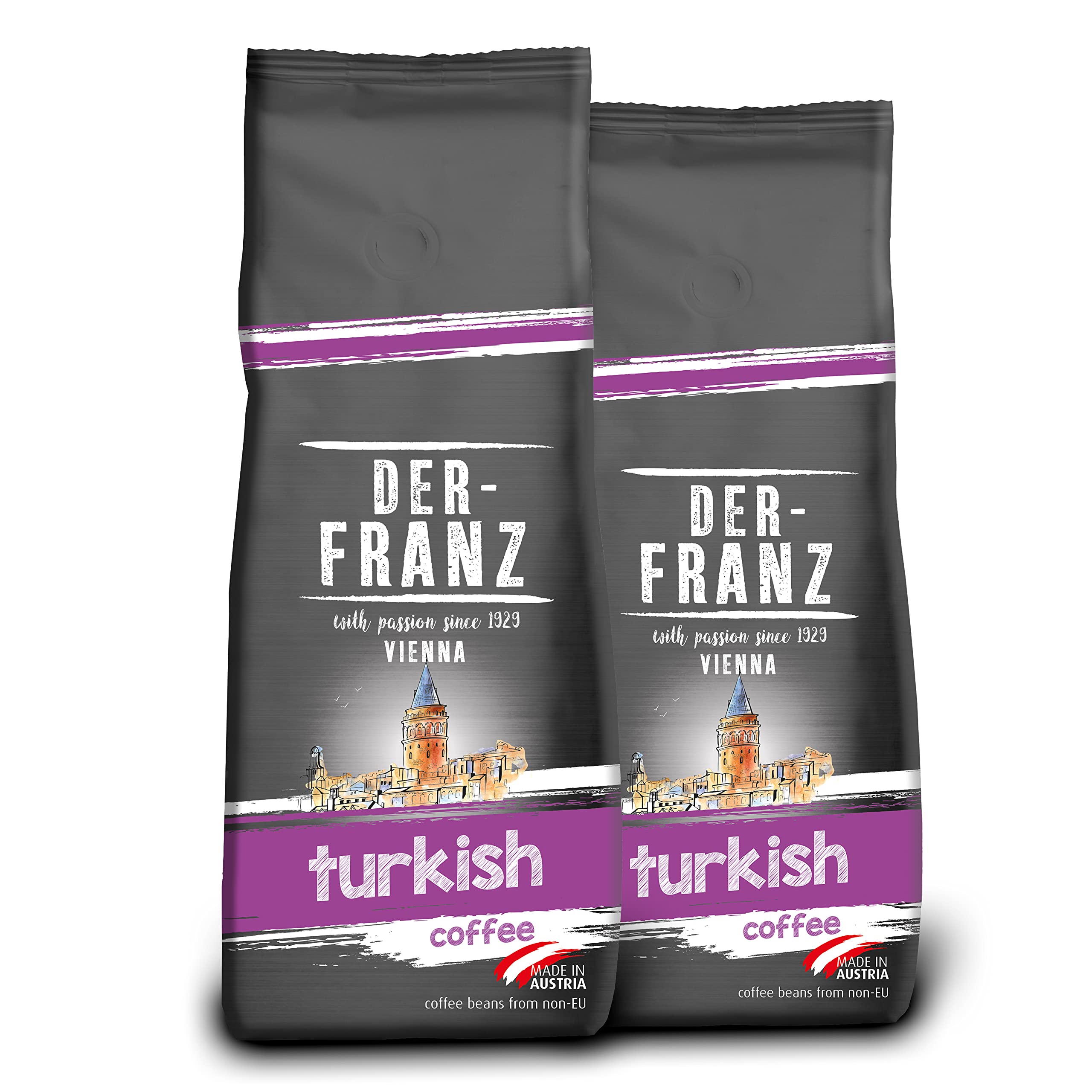 Der-Franz Turkish Coffee, Finely Ground, 2 x 500 g