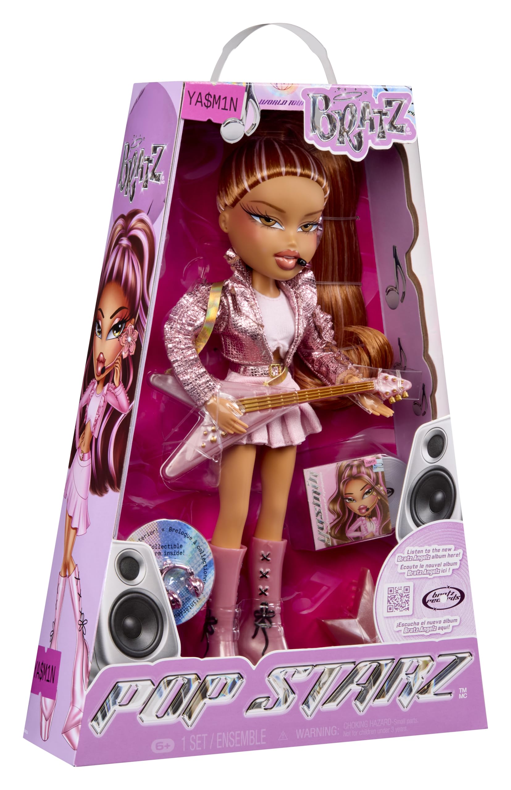 Bratz Pop Starz Yasmin Fashion Doll - 11.5 inches | Collectable Charm | Musical Accessories 8