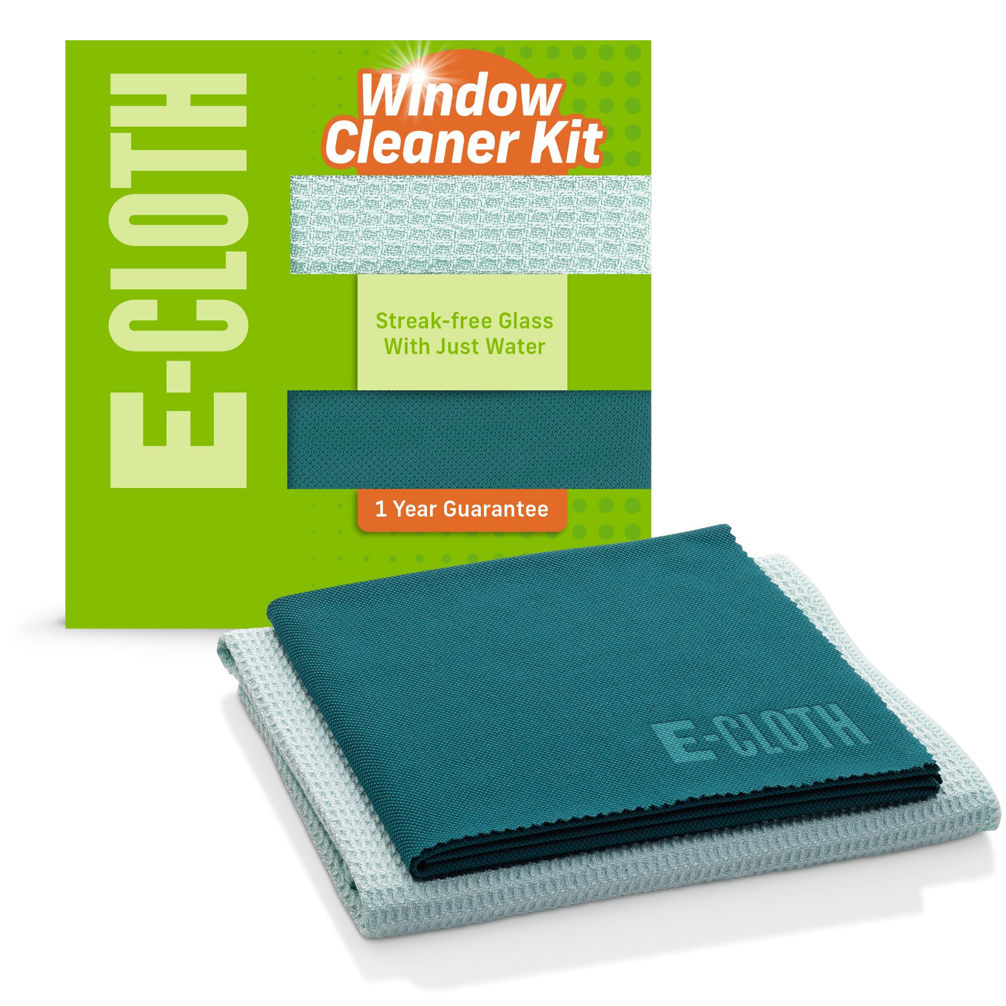 E-Cloth Window Cleaner Kit - Streak-Free Cleaning with Just Water | Microfiber | Green 1
