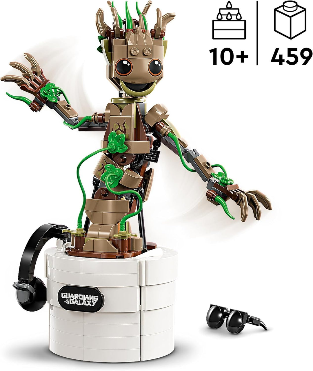 LEGO Marvel Dancing Groot Buildable Action Figure - Interactive Posable Toy with Handle-Activated Dance Function