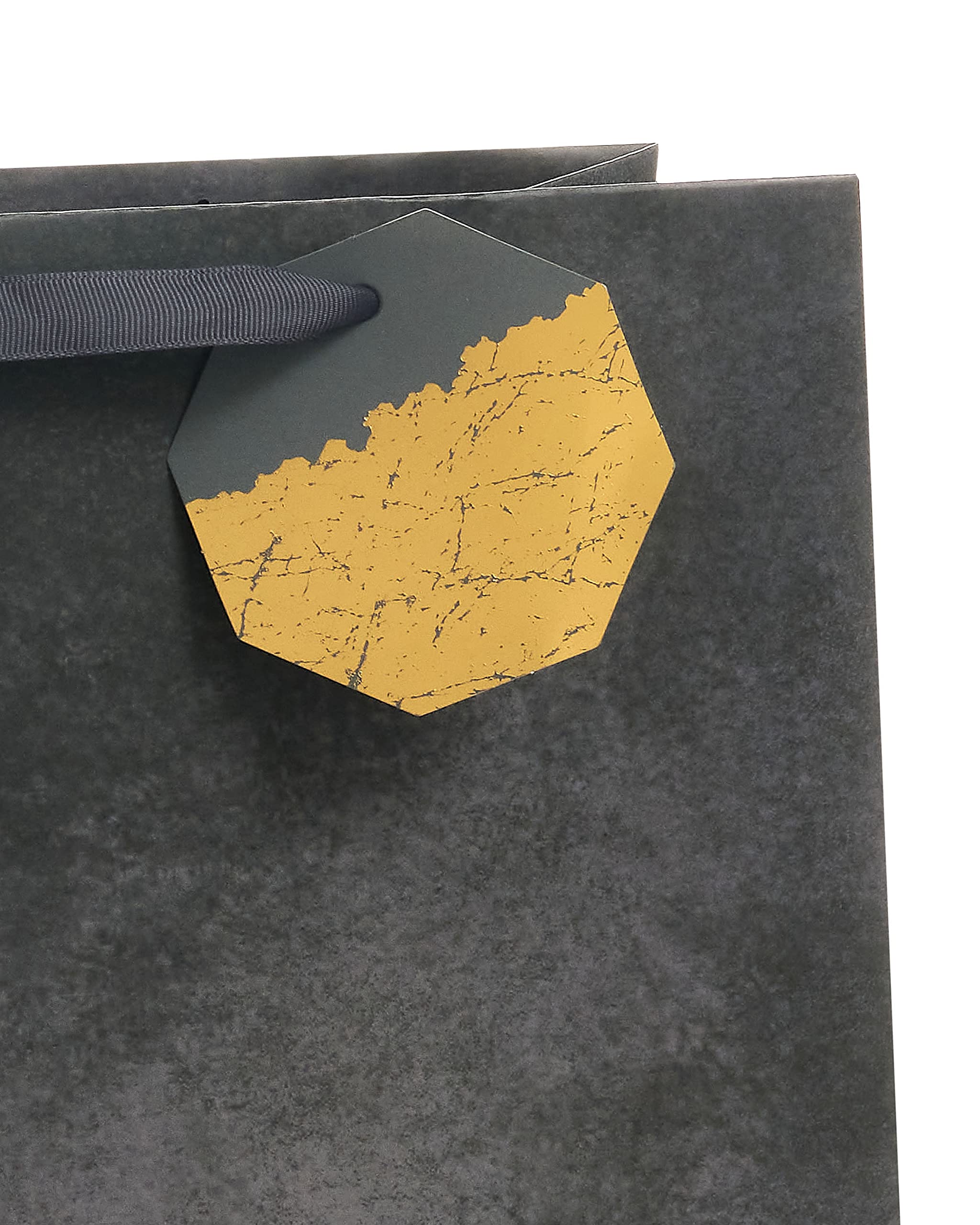 UK Greetings Large Gift Bag for Him/Her/Friend - For Birthdays, Valentine's Day & Other Events - Black Design 7