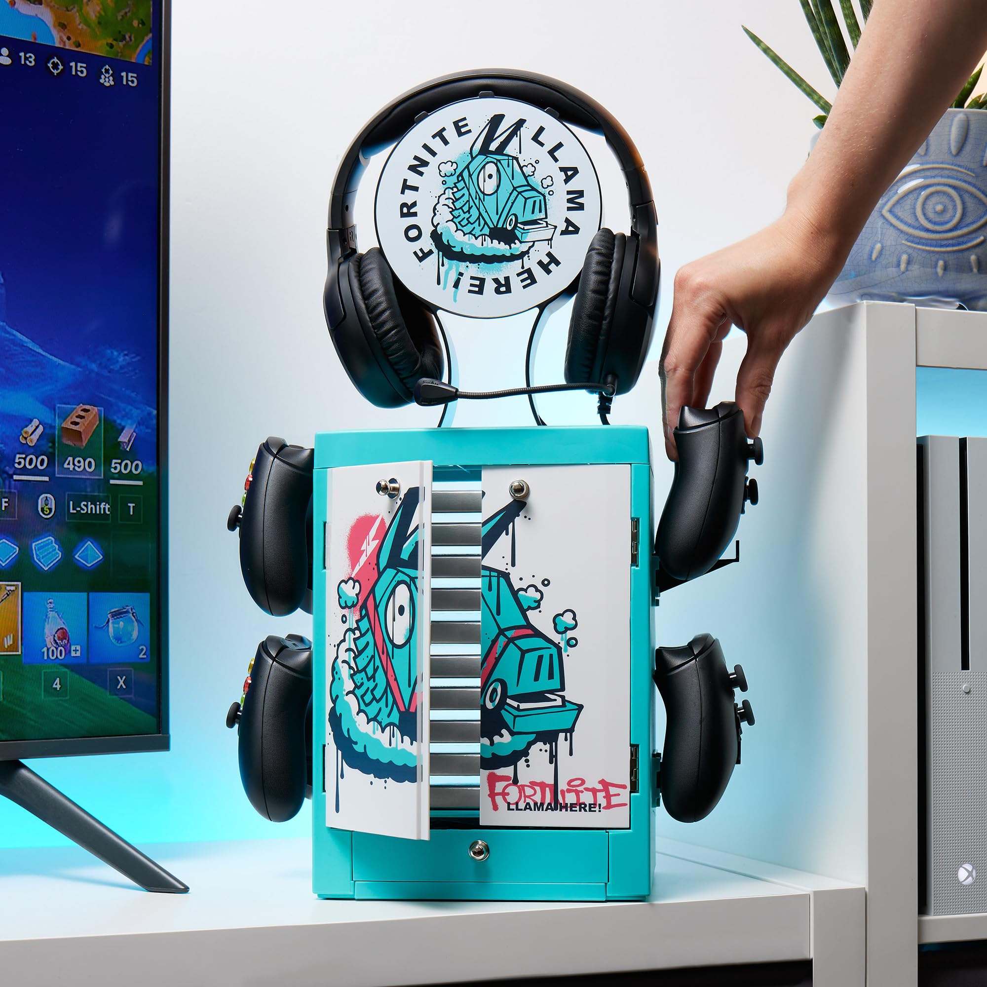 Fortnite Llama Gaming Locker - Universal Storage Stand for Games, Controllers & Headset by Numskull 6