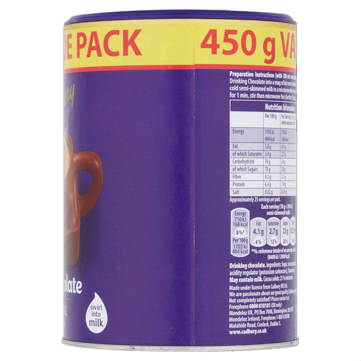 Cadbury - The Original Hot Chocolate Irresistibly Smooth Value Pack (450g)