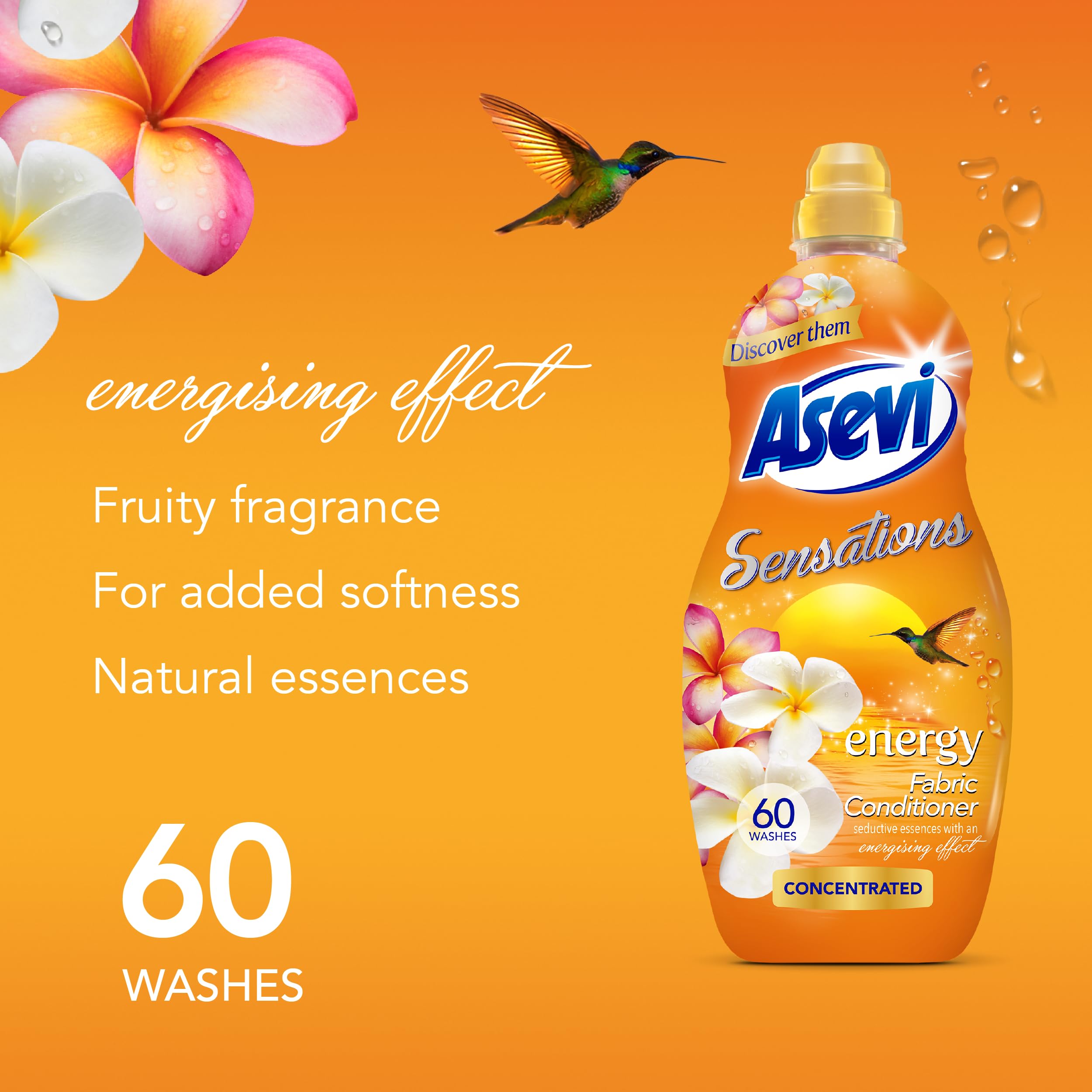 Asevi - Sensations Energy Concentrated Liquid Fabric Softener (1 L) 5