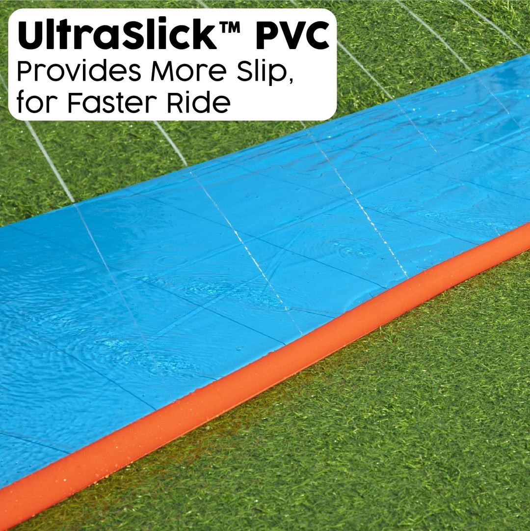 Bestway H20GO Single Water Slide - 4.88m Inflatable Slip and Slide with Built-In Sprinklers for Kids 3+