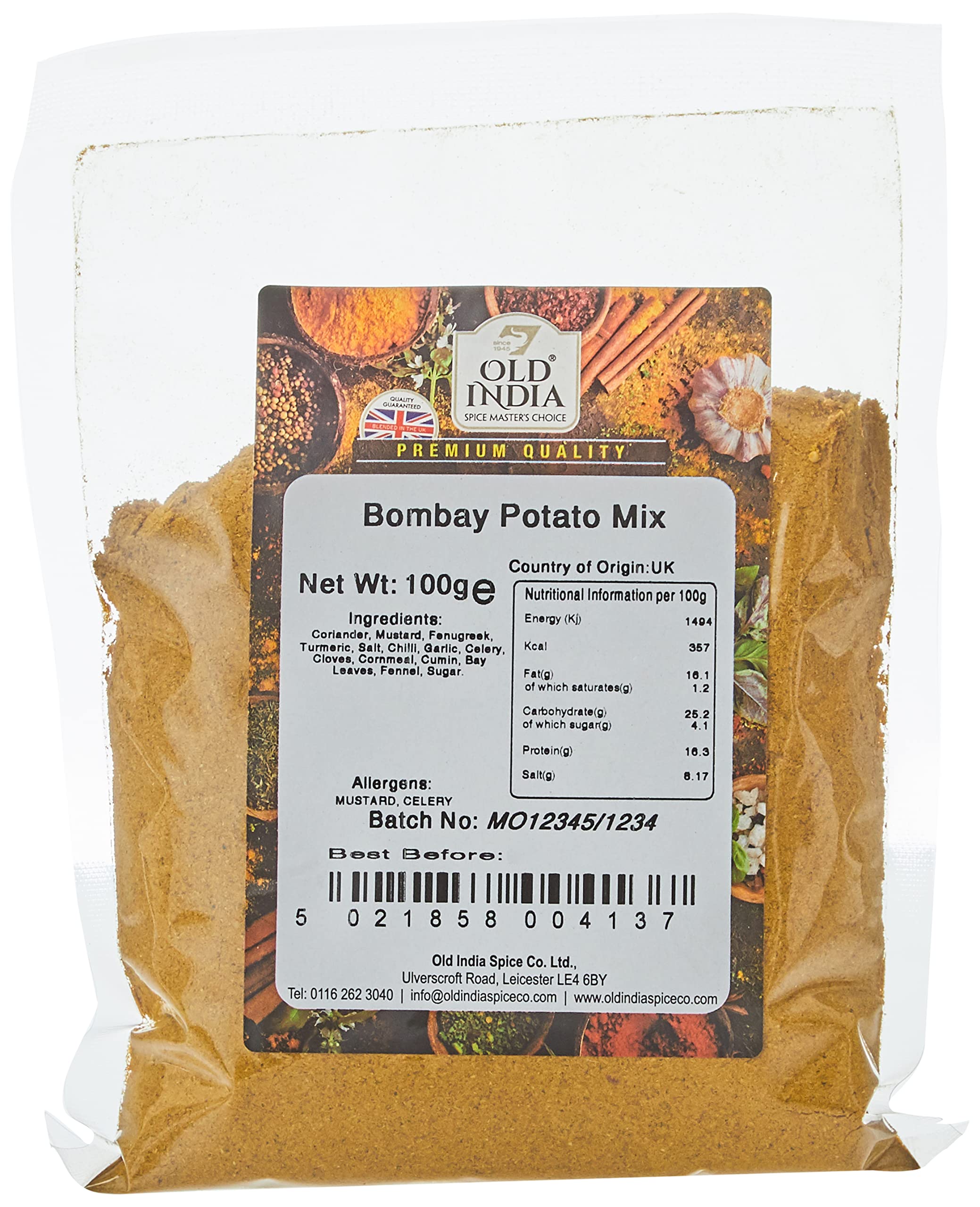 Old India Bombay Potato Mix - Indian Seasoning | 100g Natural Spice Blend 1
